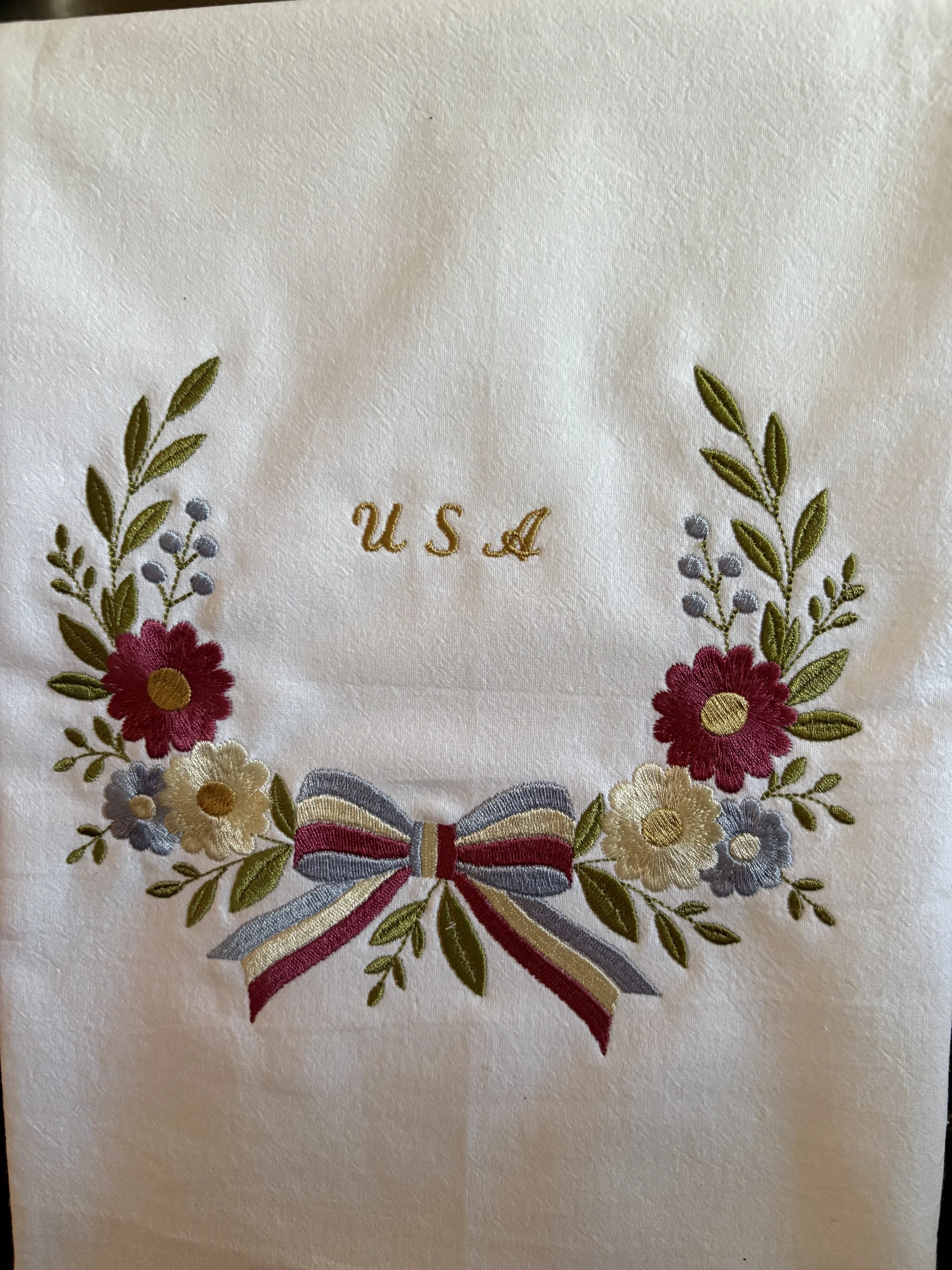 Heirloom Americana Floral Wreath Tea Towel closeup.jpeg