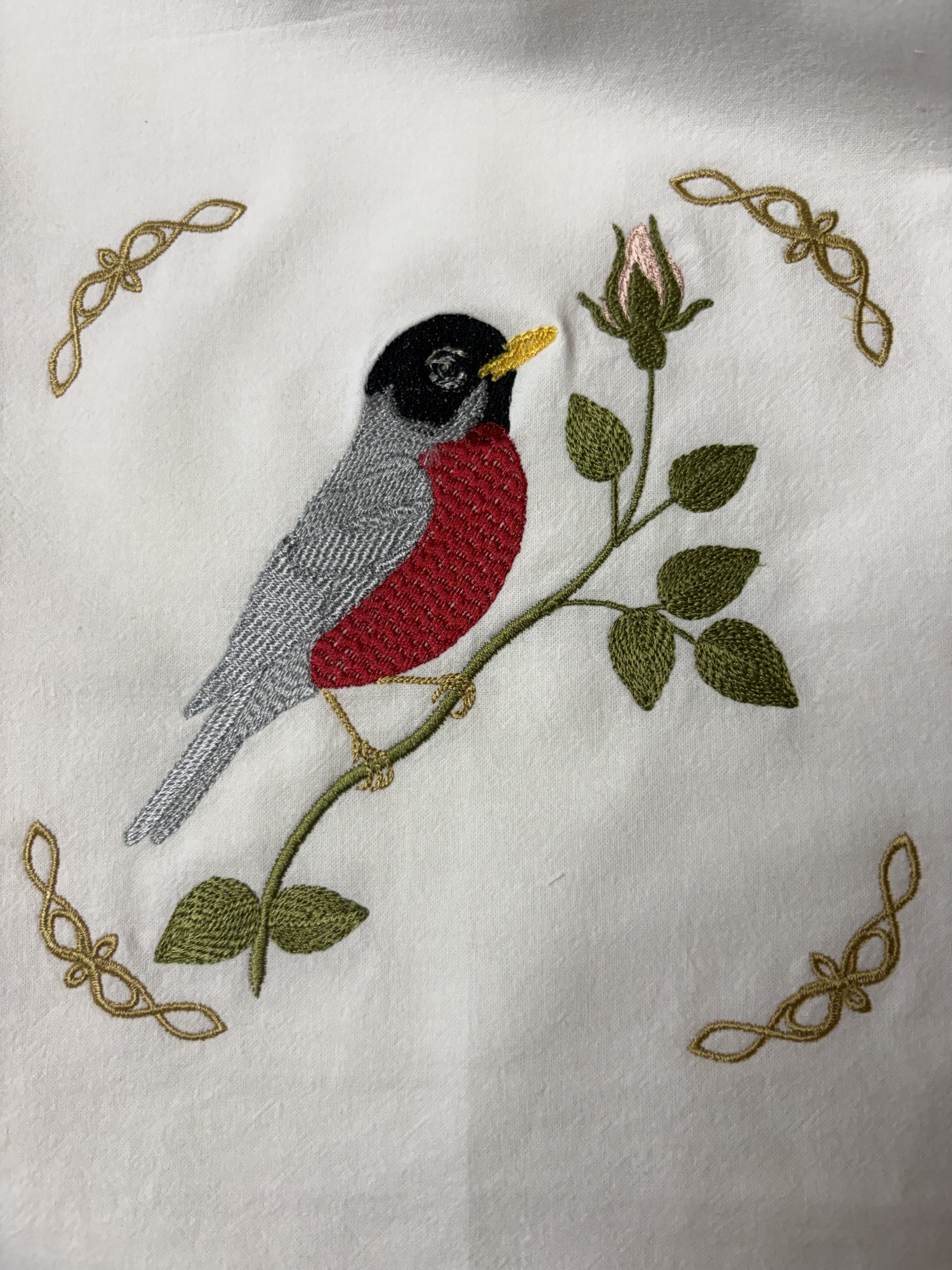 Autumn Robin Tea Towel closeup.jpeg