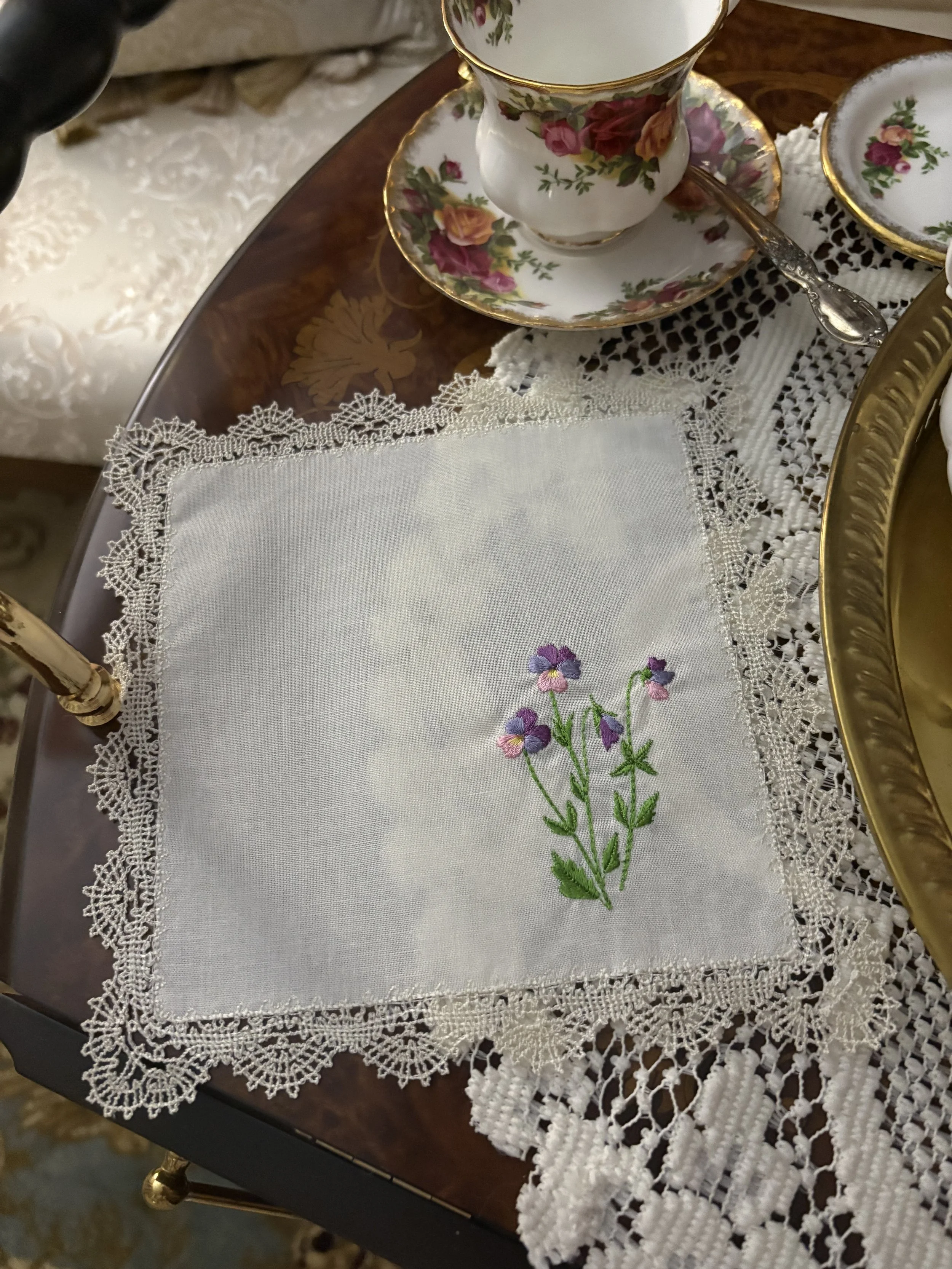 Victorian Violas Lace Handkerchief tea display.jpeg