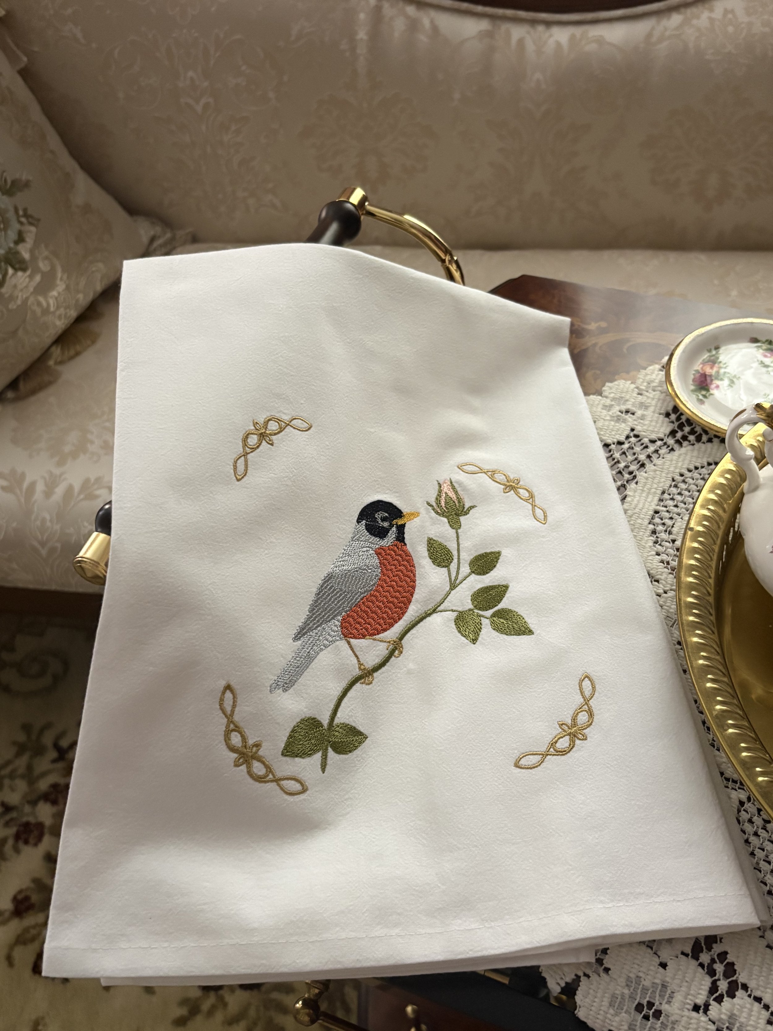 Summer Robin Tea Towel