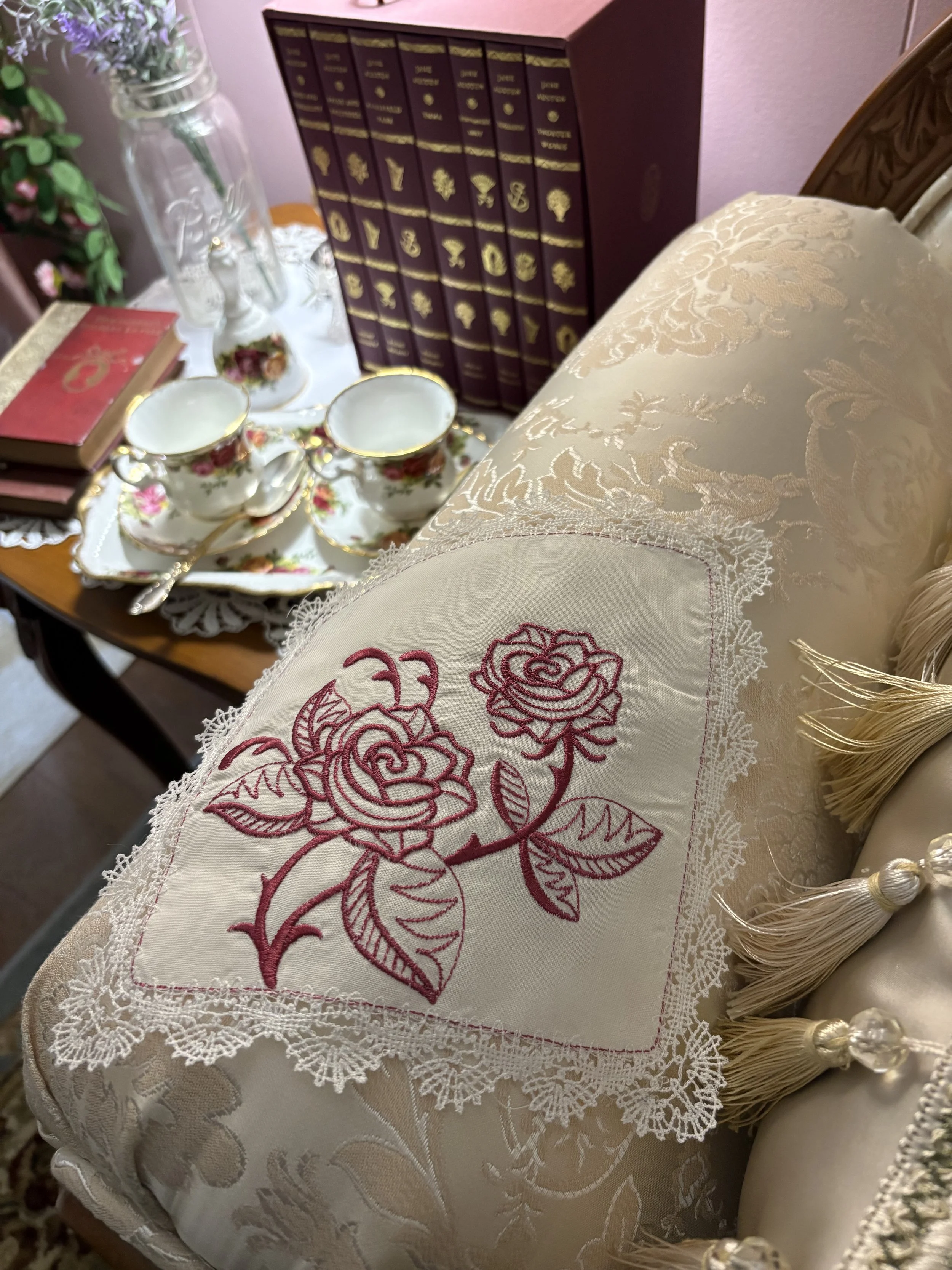 Cranberry Rose Lace Handkerchief chaise.jpeg