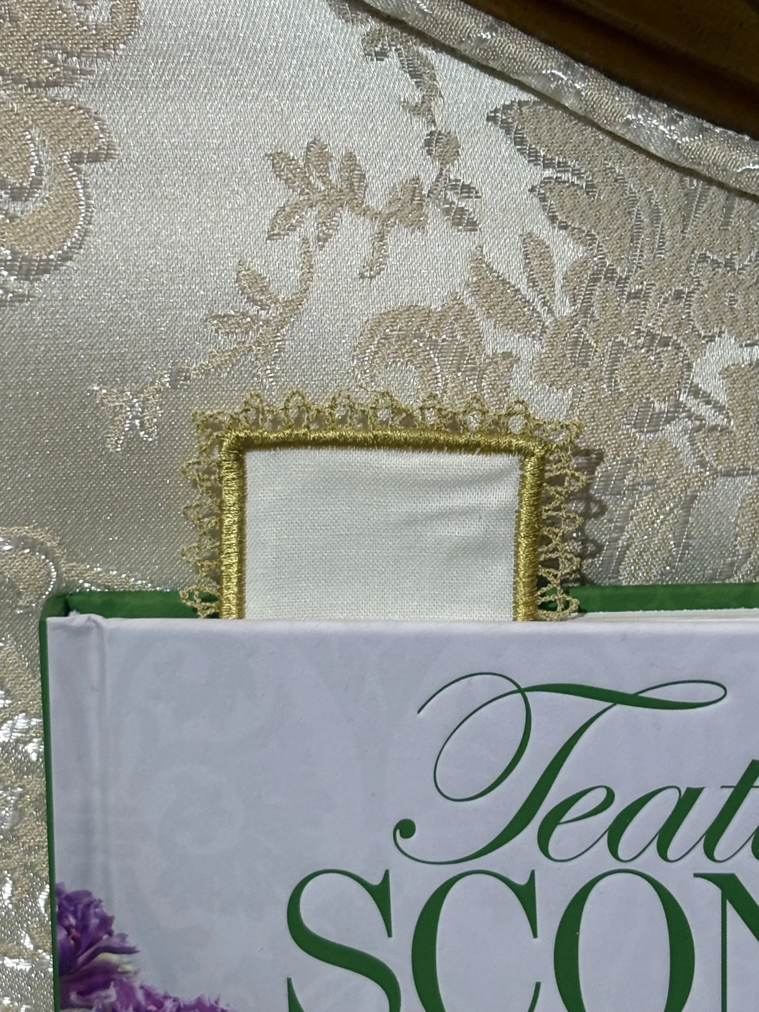 Golden Heirloom Lace Bookmark in use.jpeg