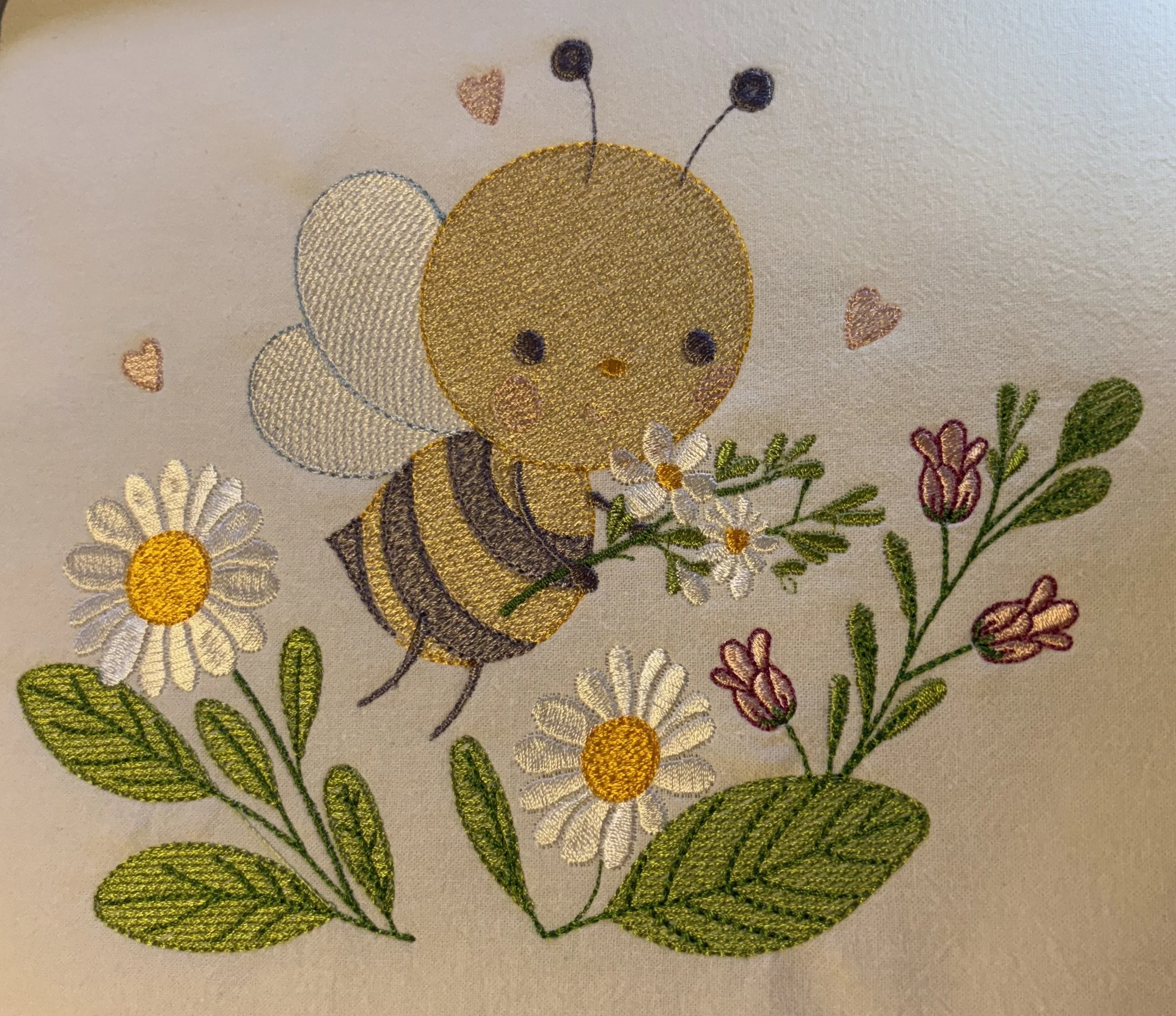 Bee Blossom Tea Towel closeup.jpeg