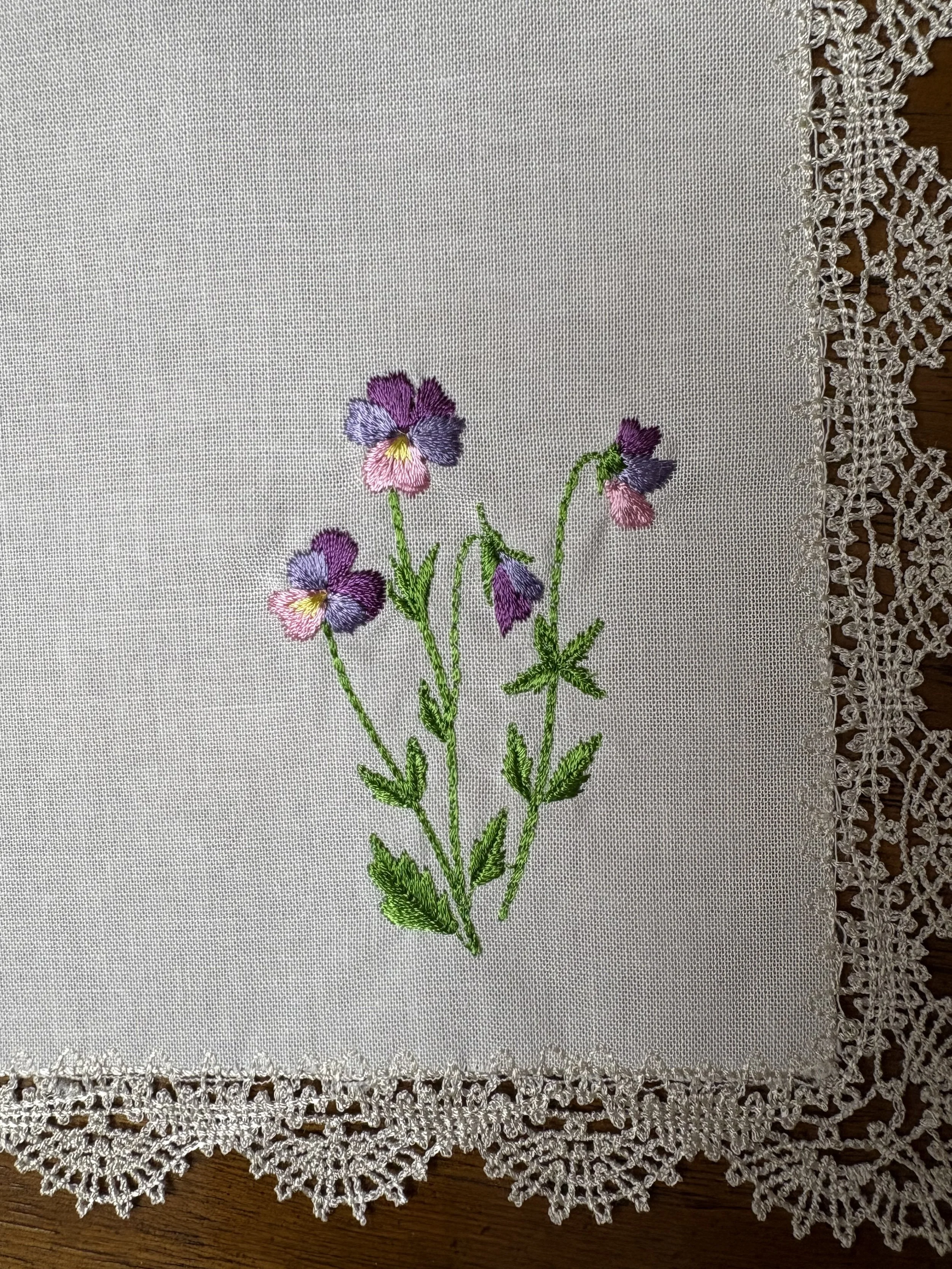 Victorian Violas Lace Handkerchief closeup.jpeg