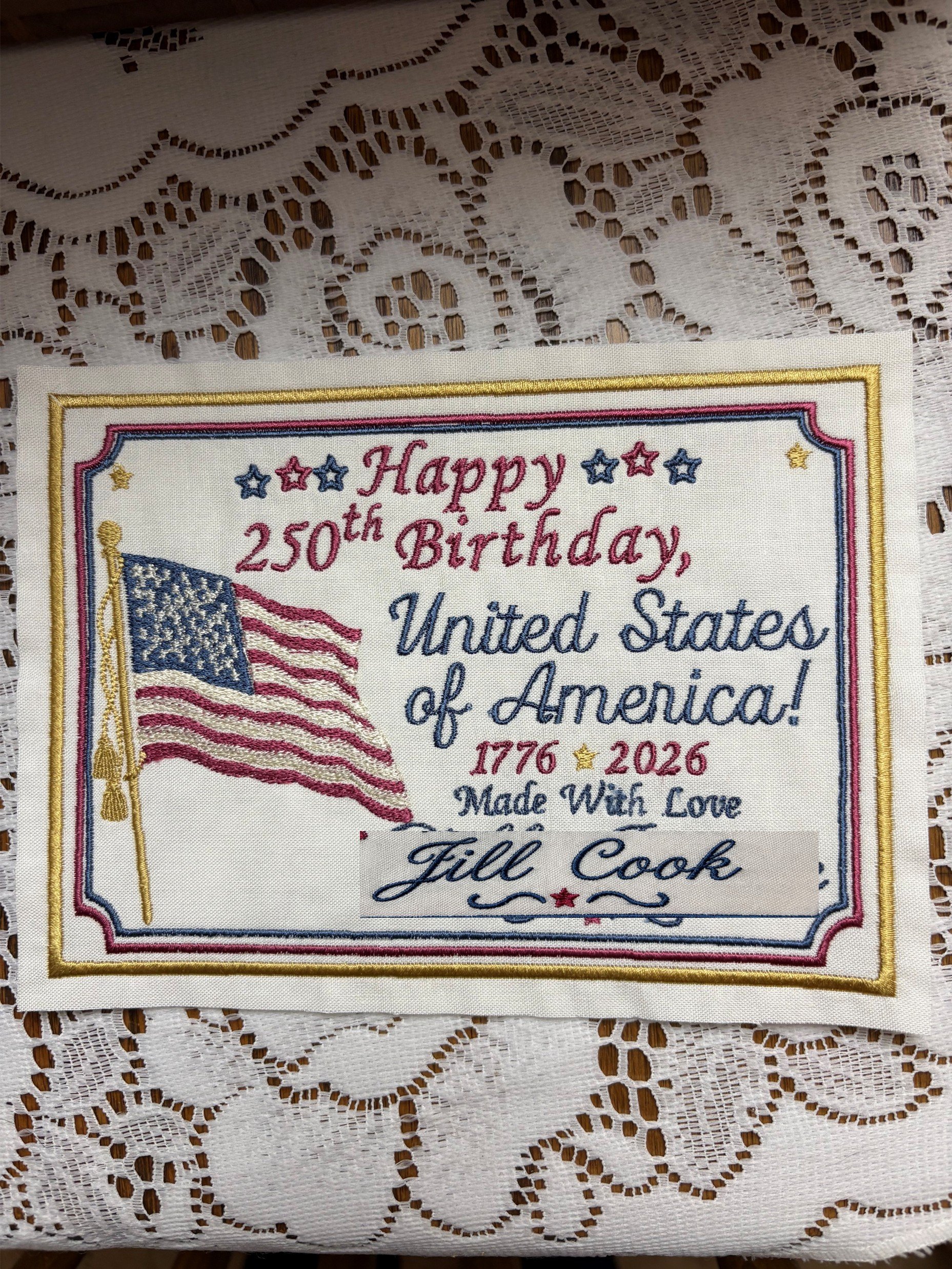 Happy 250th Birthday America Personalized Quilt Label lace.jpg