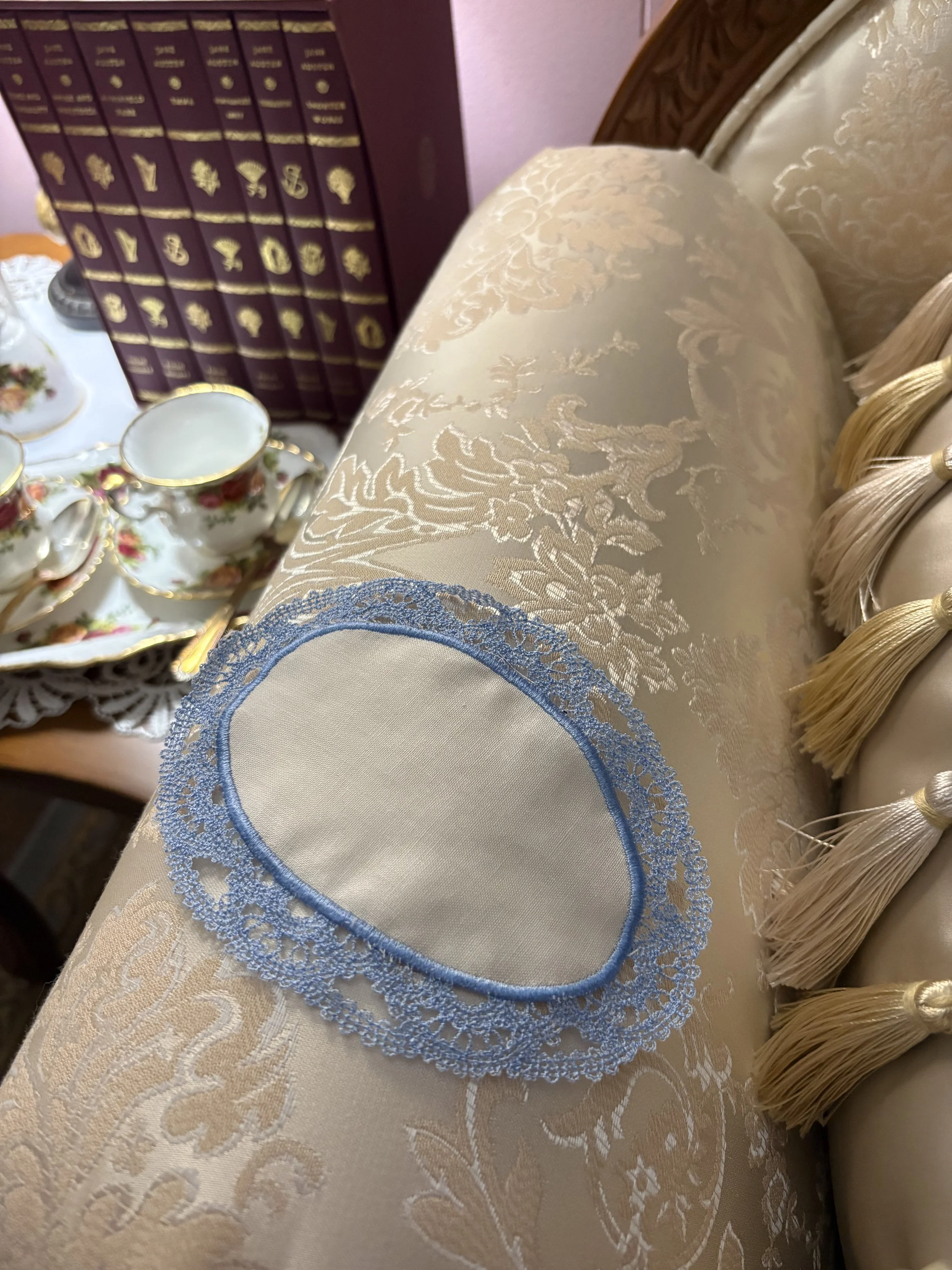 Heirloom Blue Lace Vanity Mat chaise.jpeg