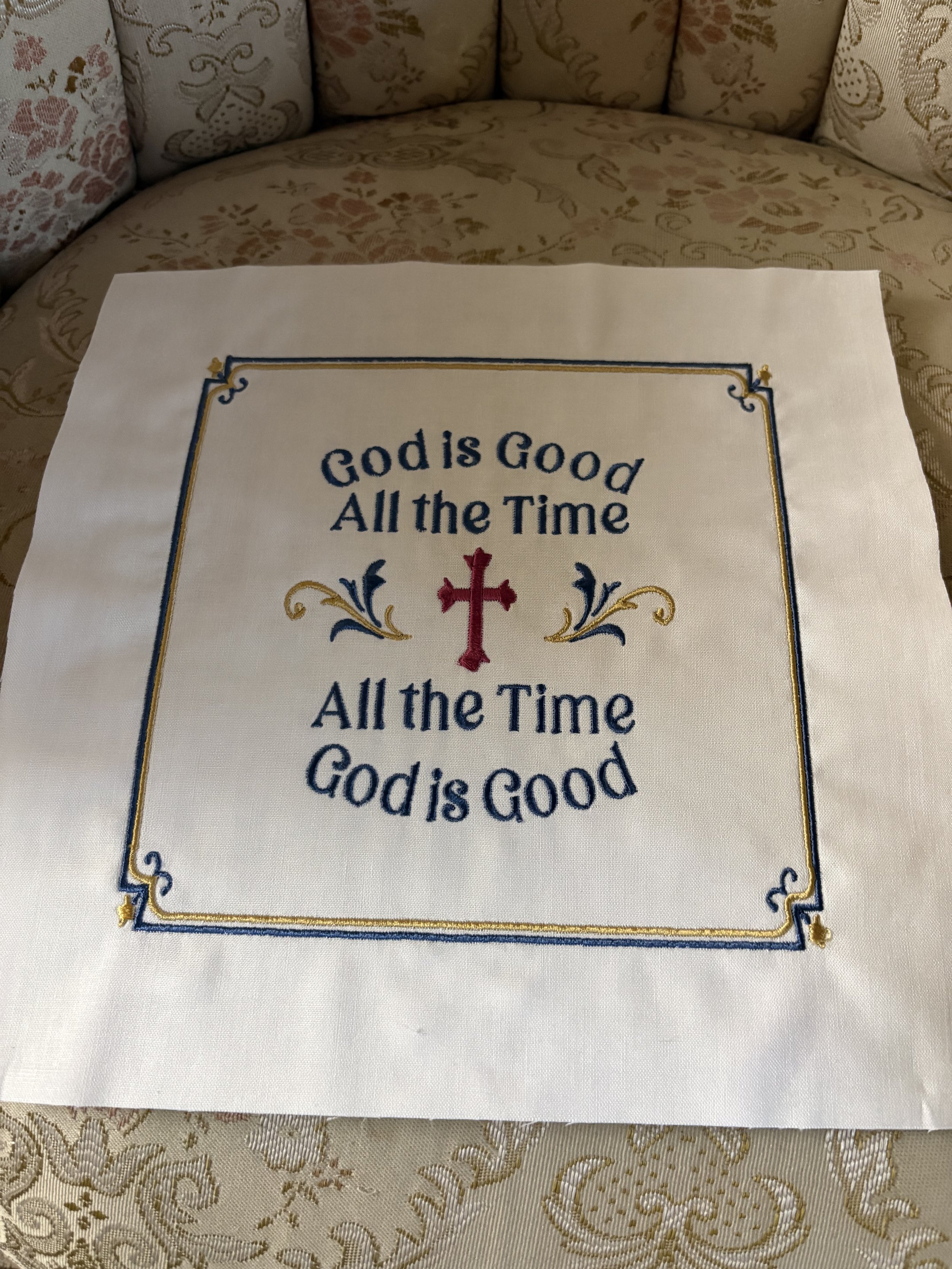 God is Good Embroidered Fabric Panel pillow cover.jpeg