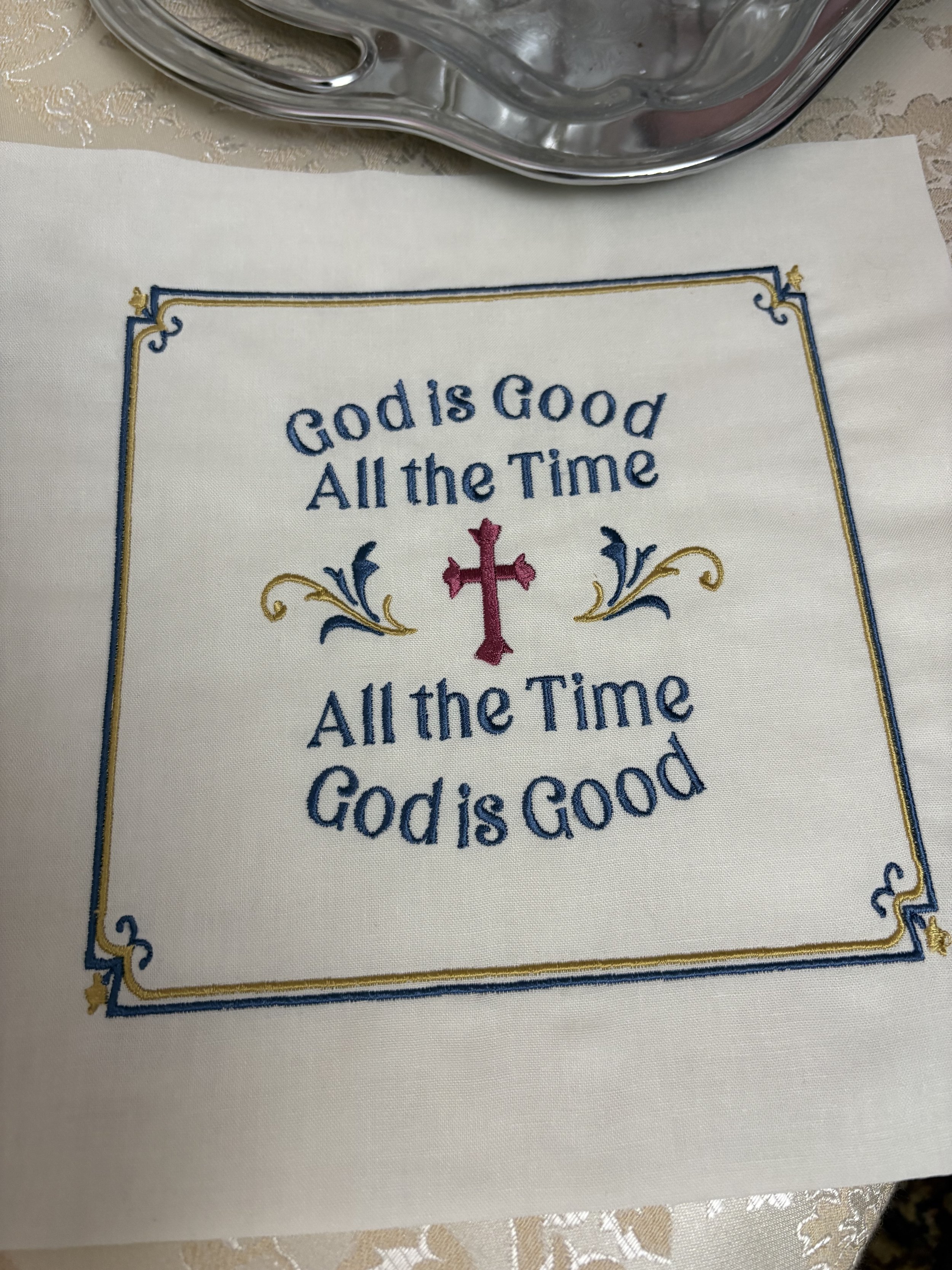 God is Good Embroidered Fabric Panel parlor.jpeg