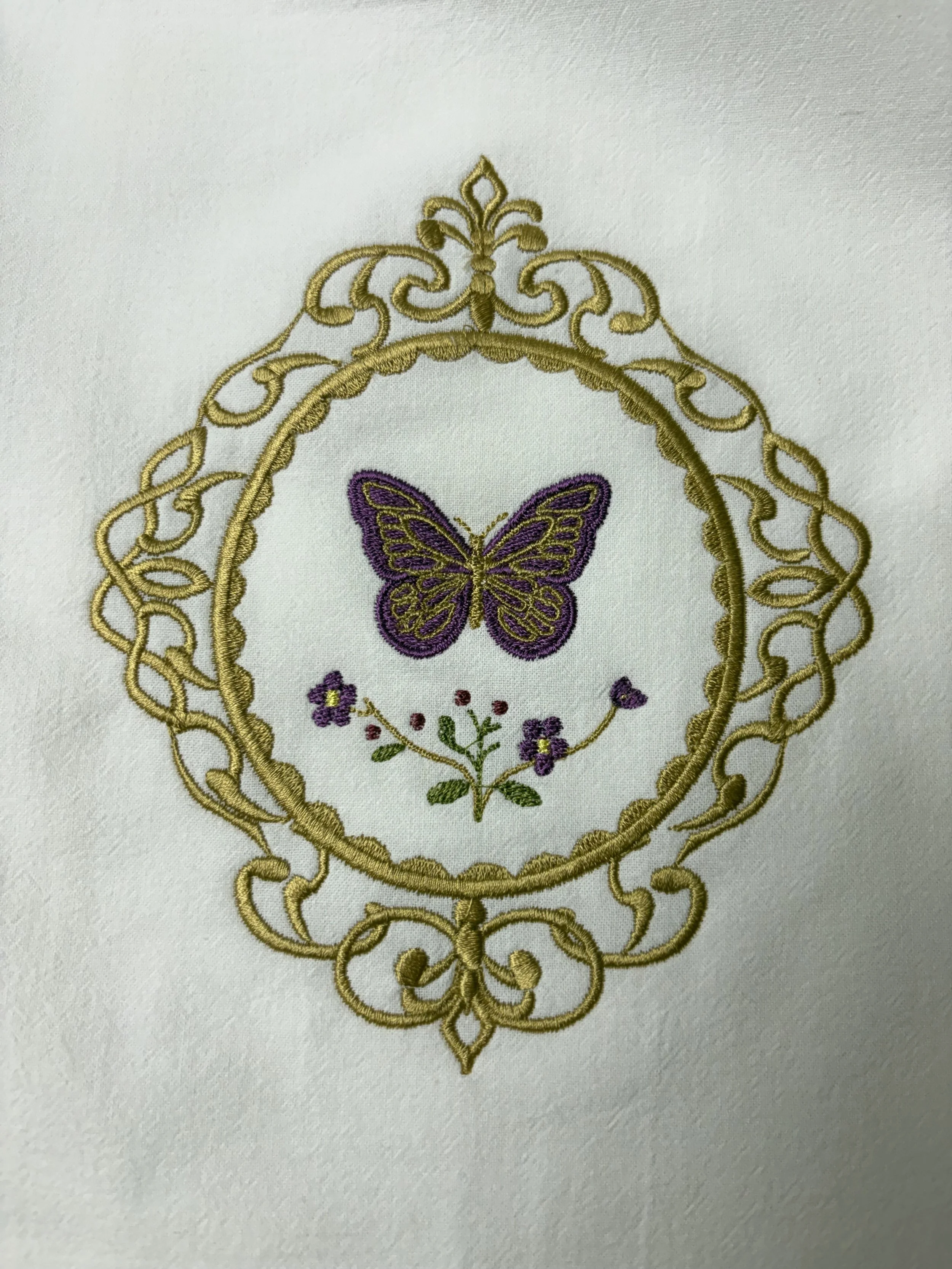 Victorian Cameo Regal Butterfly Tea Towel closeup.jpeg