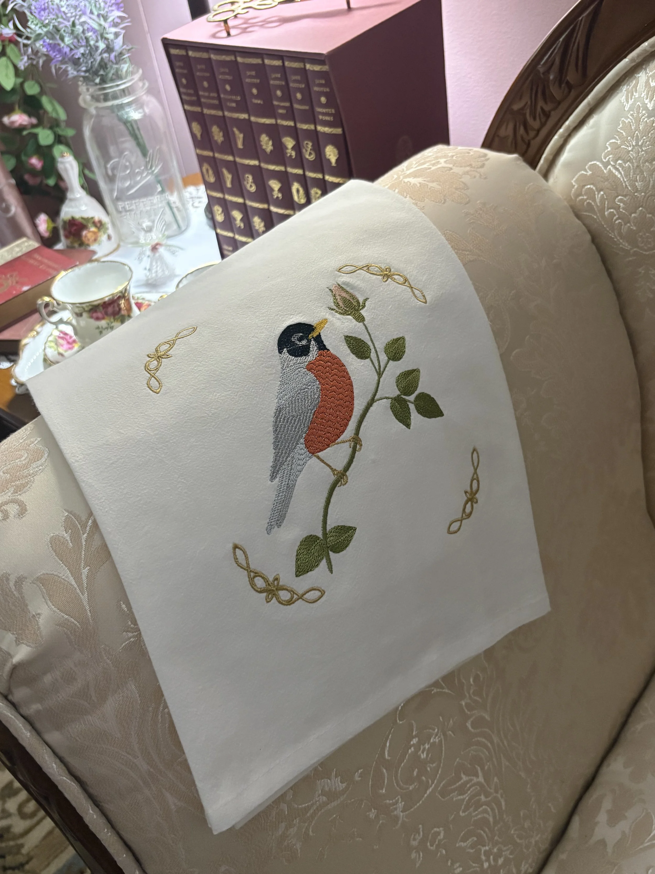 Summer Robin Tea Towel library.jpeg