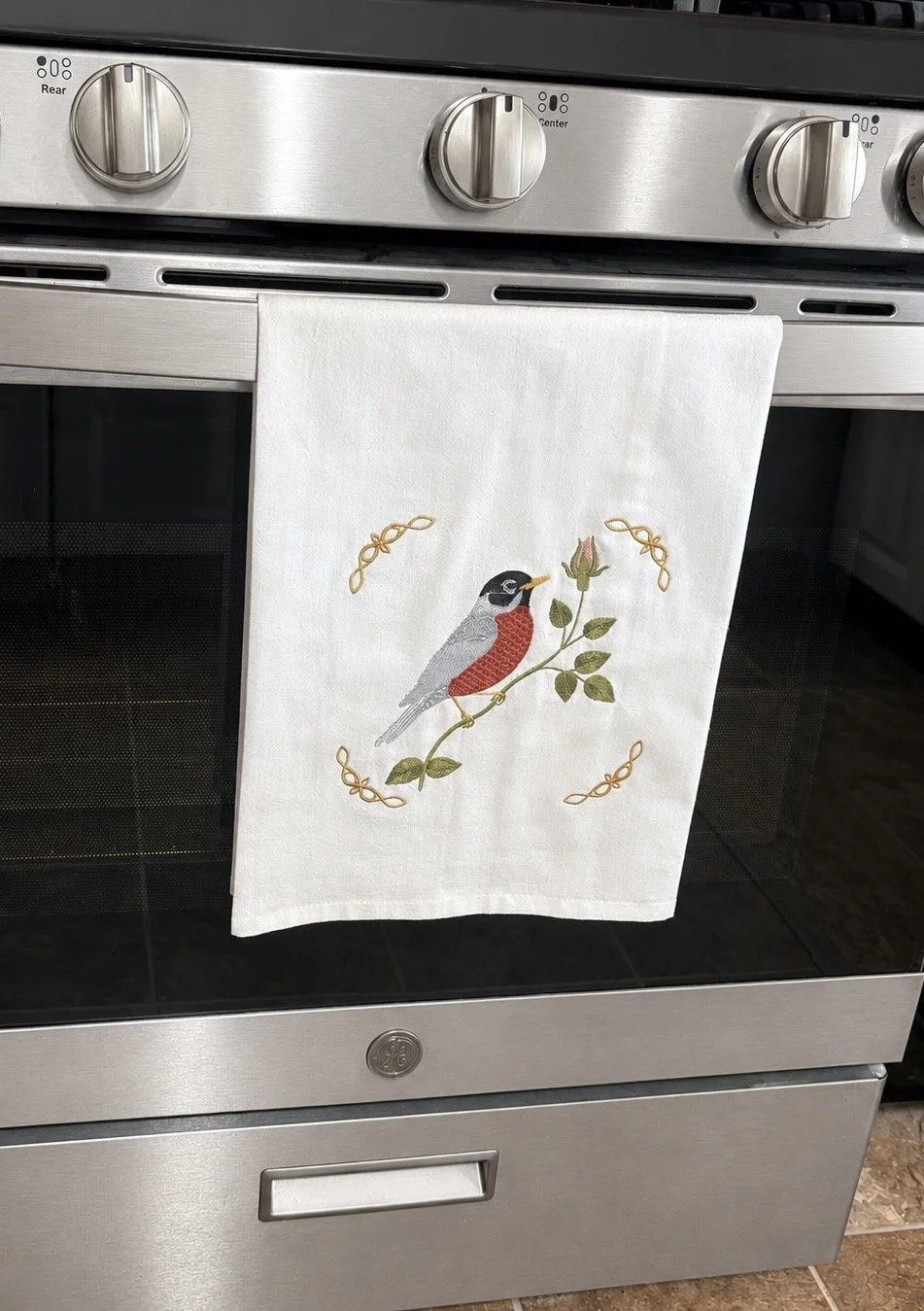 Summer Robin Tea Towel cottage kitchen.jpeg