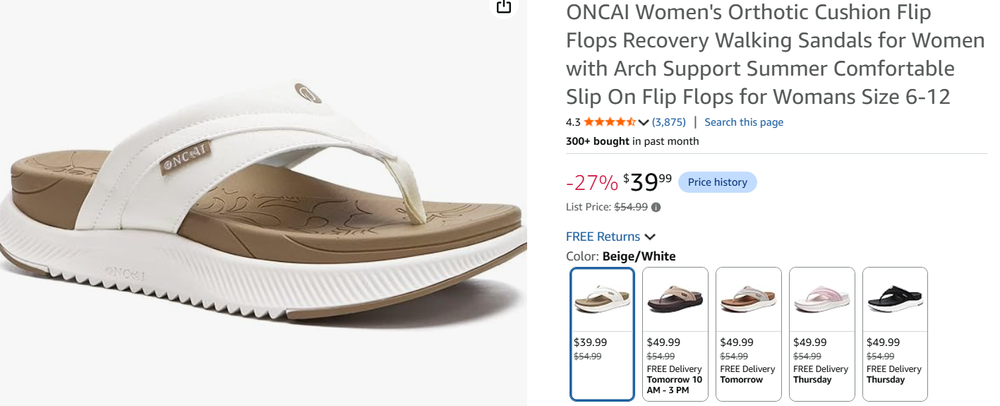 Comfortable summer flip flops