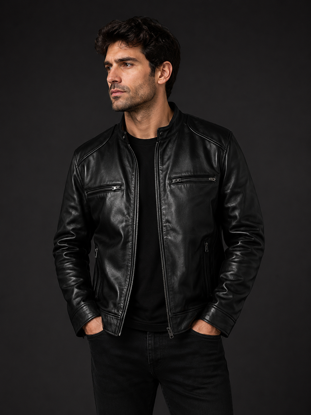 Mens Decrum Leather Jacket 2XL