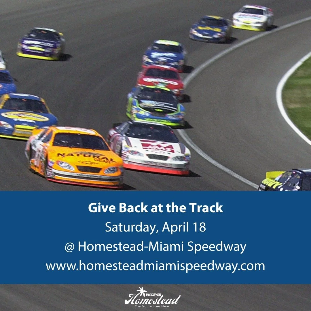 Rev up for a great cause at Give Back at the Track!

Make a difference while enjoying a one-of-a-kind experience&mdash;participants can take their own street-legal vehicle for laps around the iconic Homestead-Miami Speedway track, all in support of t