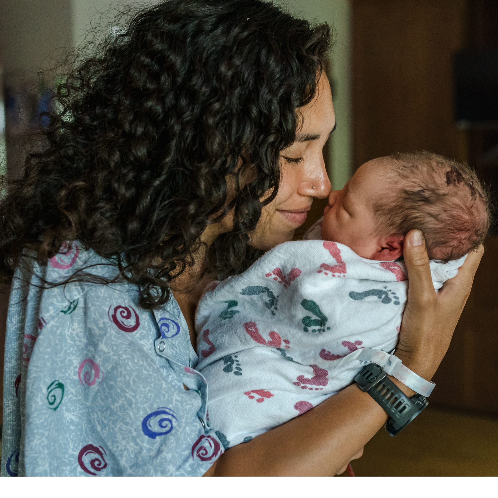 mom and baby in st. louis hospital  just born