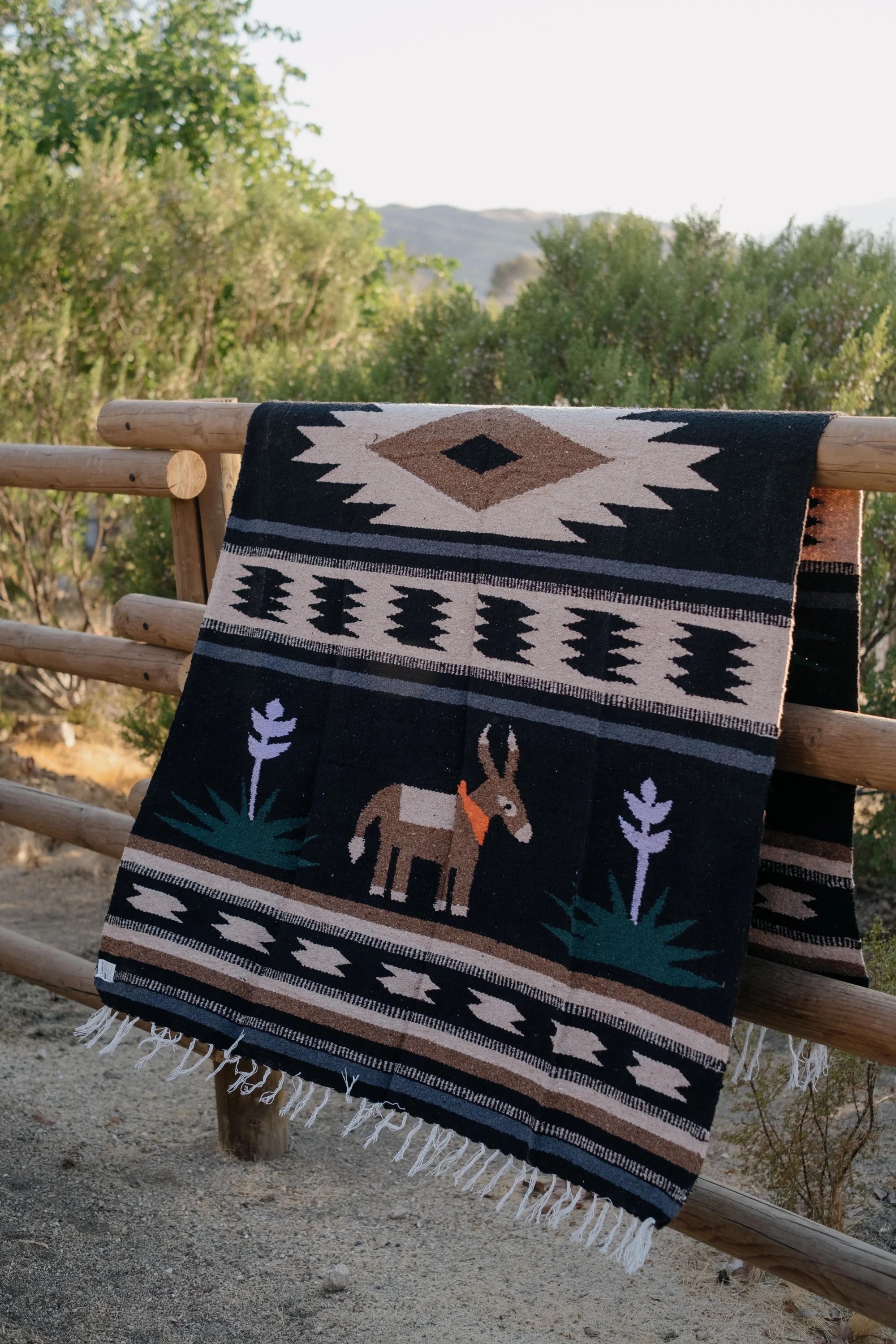 Dos Burros Blanket - Handwoven in Puebla, Mexico