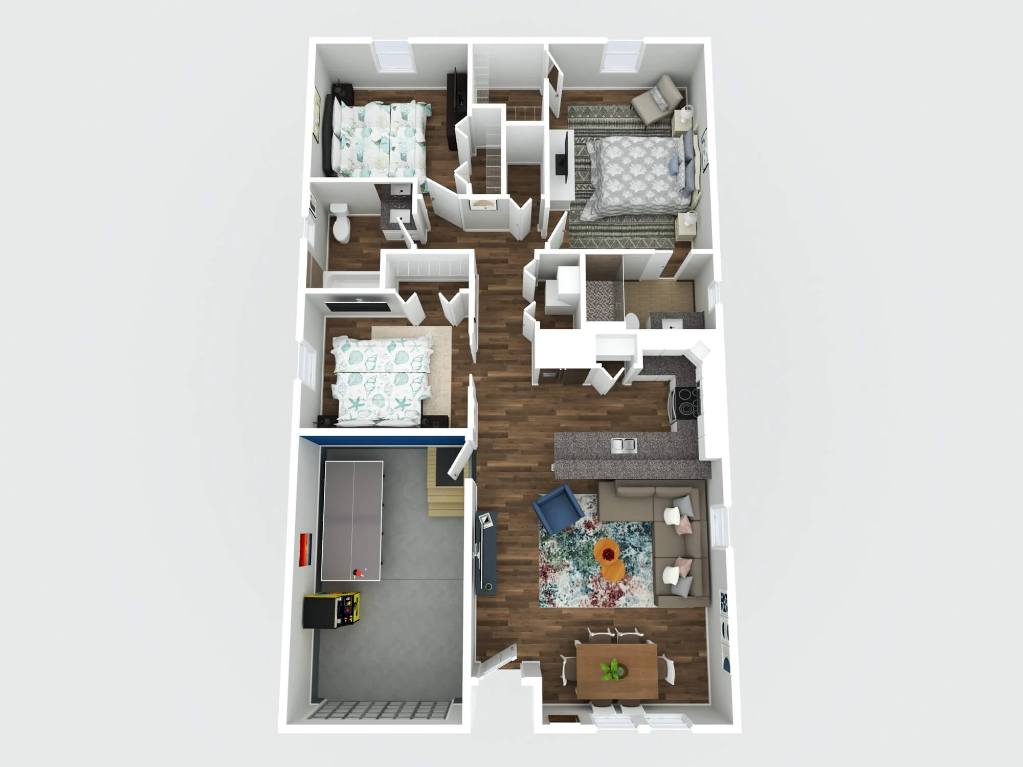 3D floor plan of the home layout
