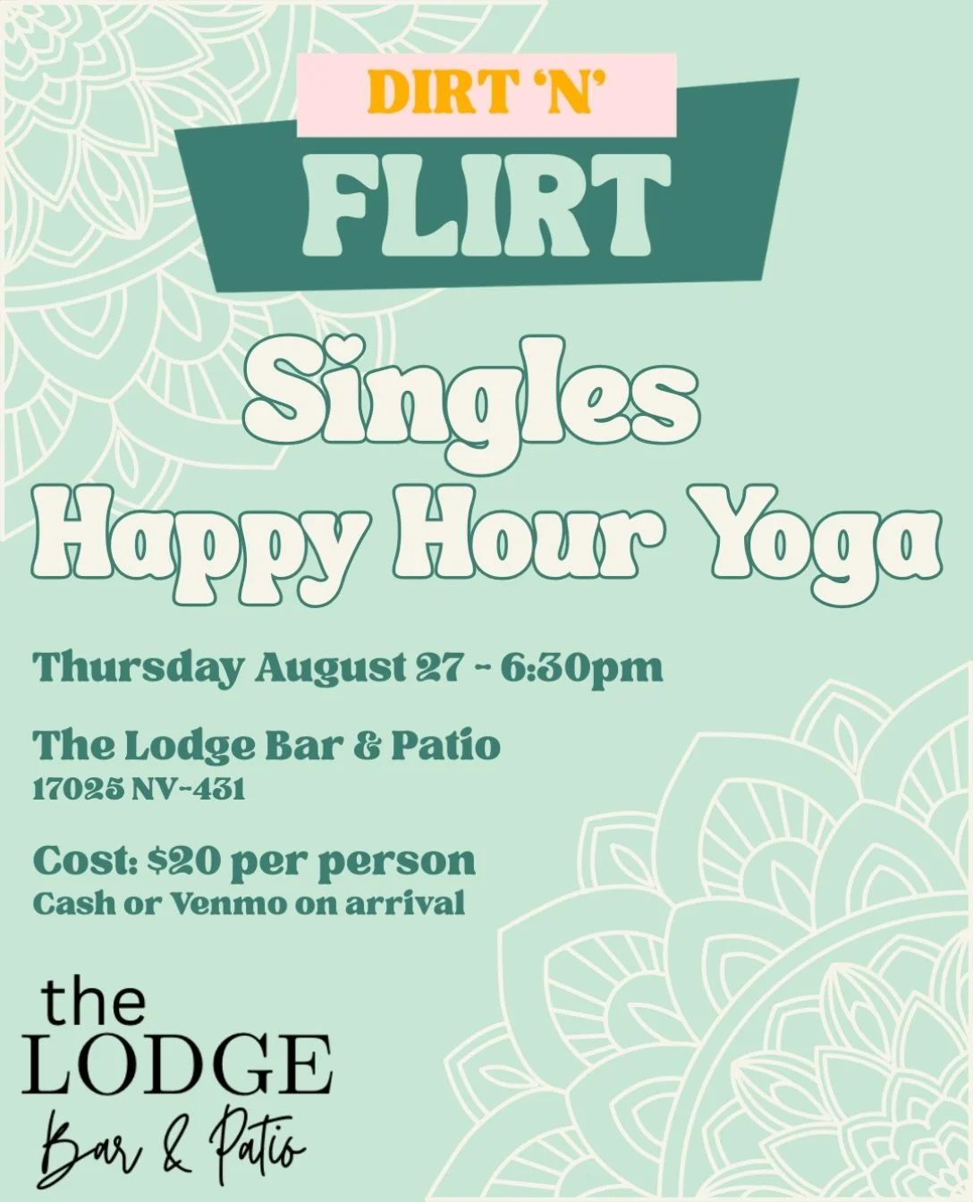 SINGLES YOGA + HAPPY HOUR 🧘&zwj;♀️

Looking for something a little better than another night on the apps?

Join us Thursday, August 27th at @thelodgereno off Mount Rose Highway for yoga taught by @eunder_wood, drinks, and a chance to meet some new p