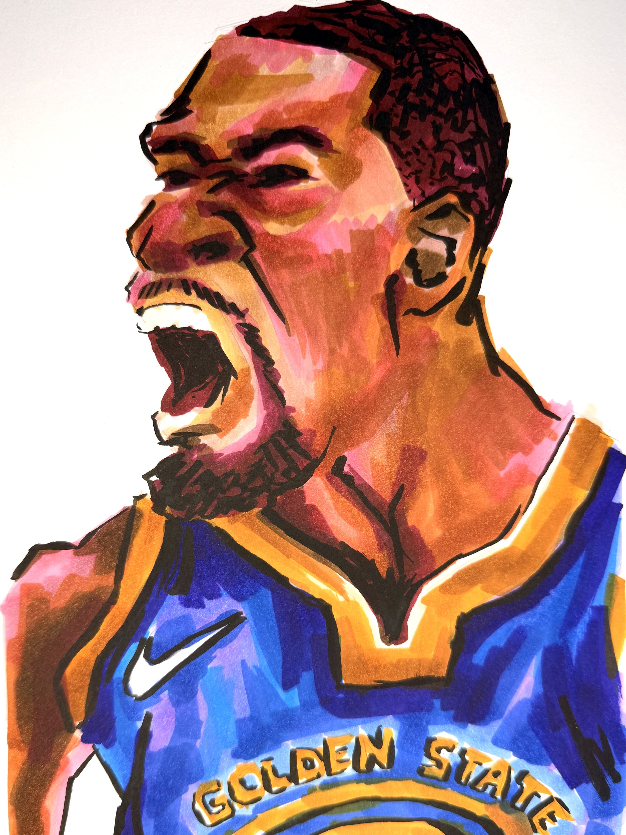 Kevin Durant, Alcohol Marker on Paper, 7 x 10 in
