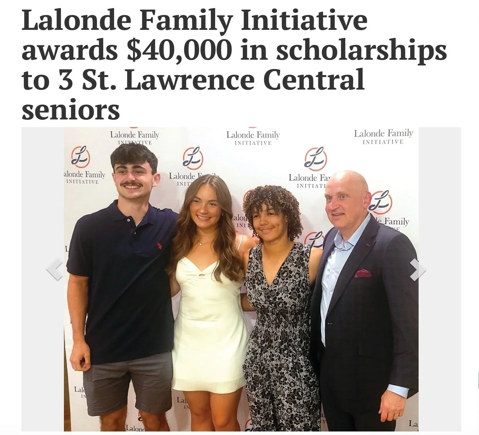 North Country Now Spotlight 2024 Inaugural Lalonde Family Scholarships