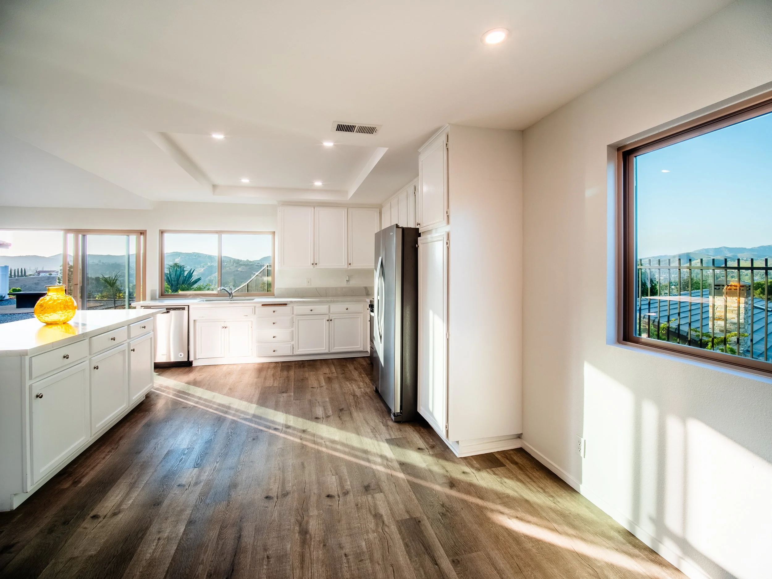 a spacious, chefs kitchen with a view!