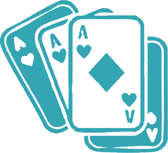 Four playing cards in a fan: Ace of hearts, Ace of spades, Ace of diamonds, and Ace of clubs.