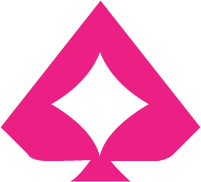 Pink diamond-shaped playing card suit symbol on a black background