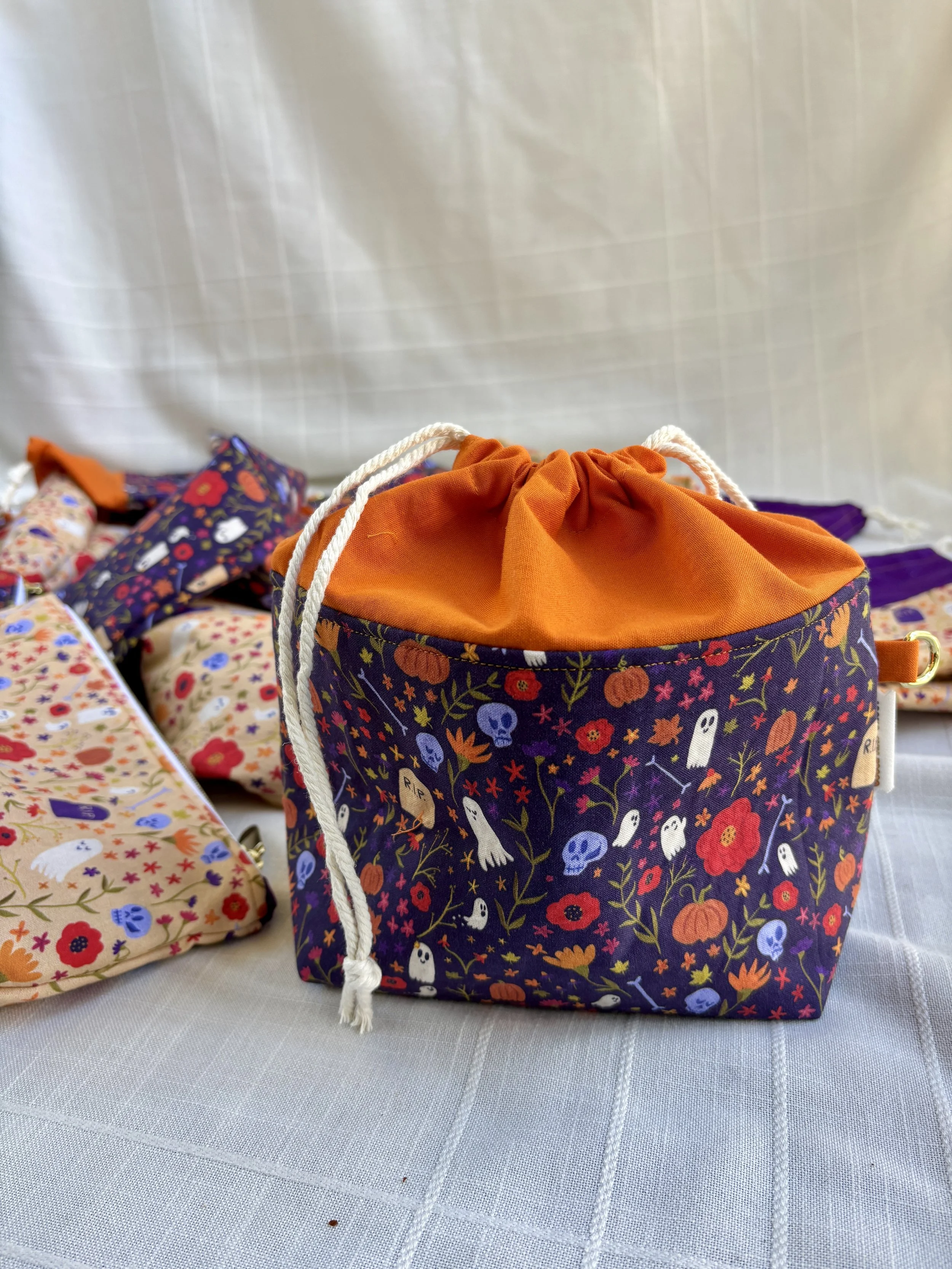 Floral Graveyard (Midnight) Small Drawstring