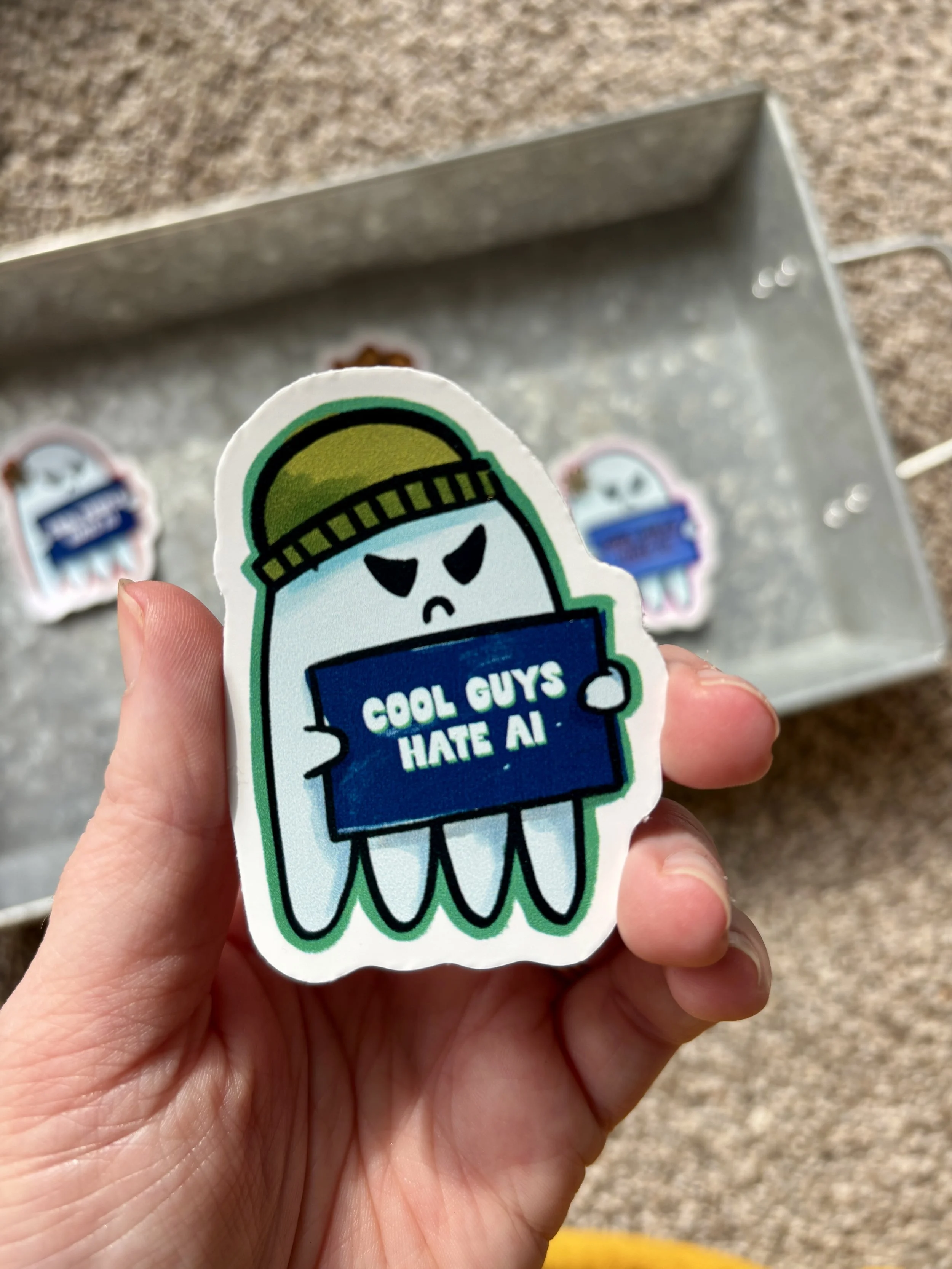 Cool Guys Hate AI Sticker
