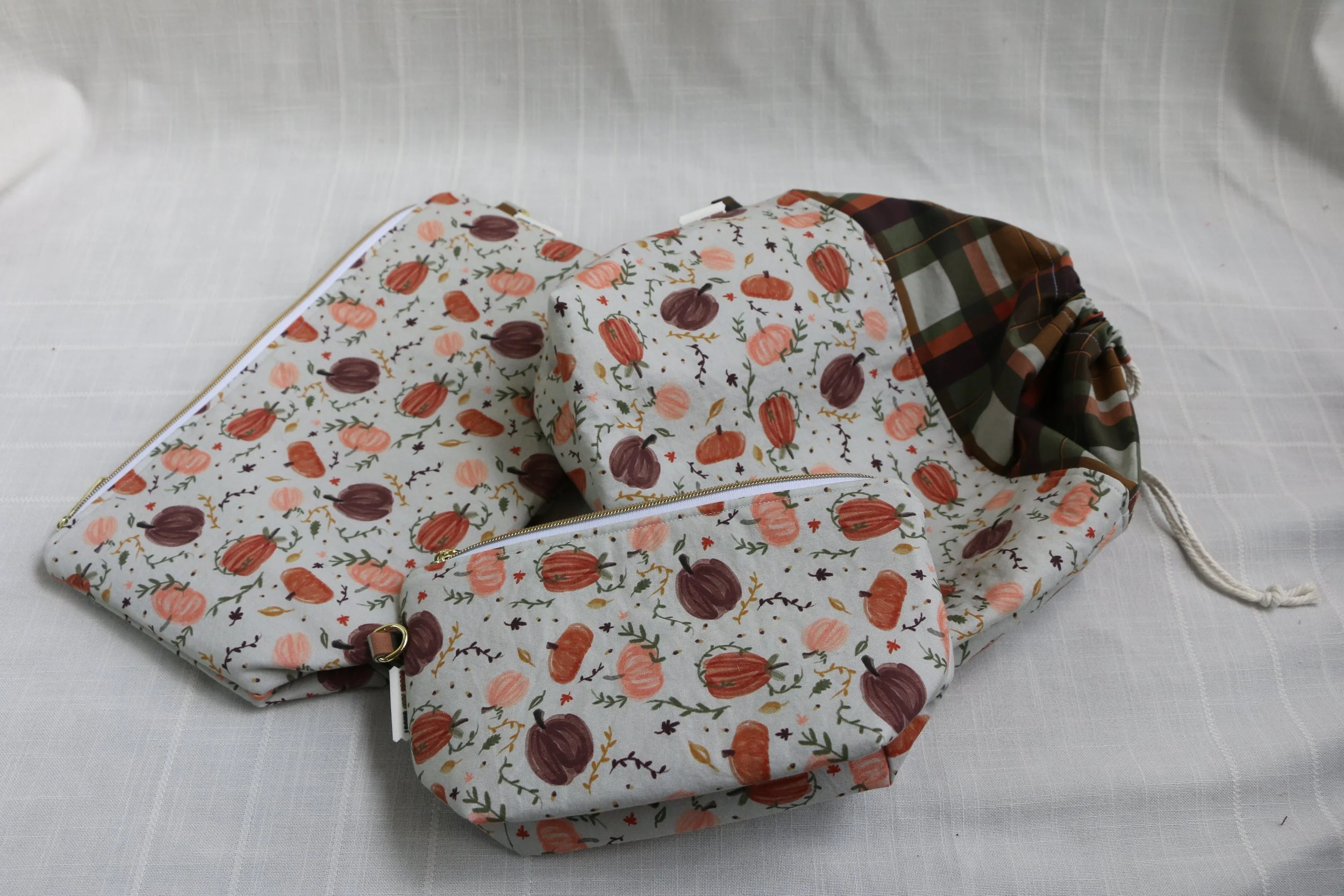 Watercolor Pumpkins Small Drawstring