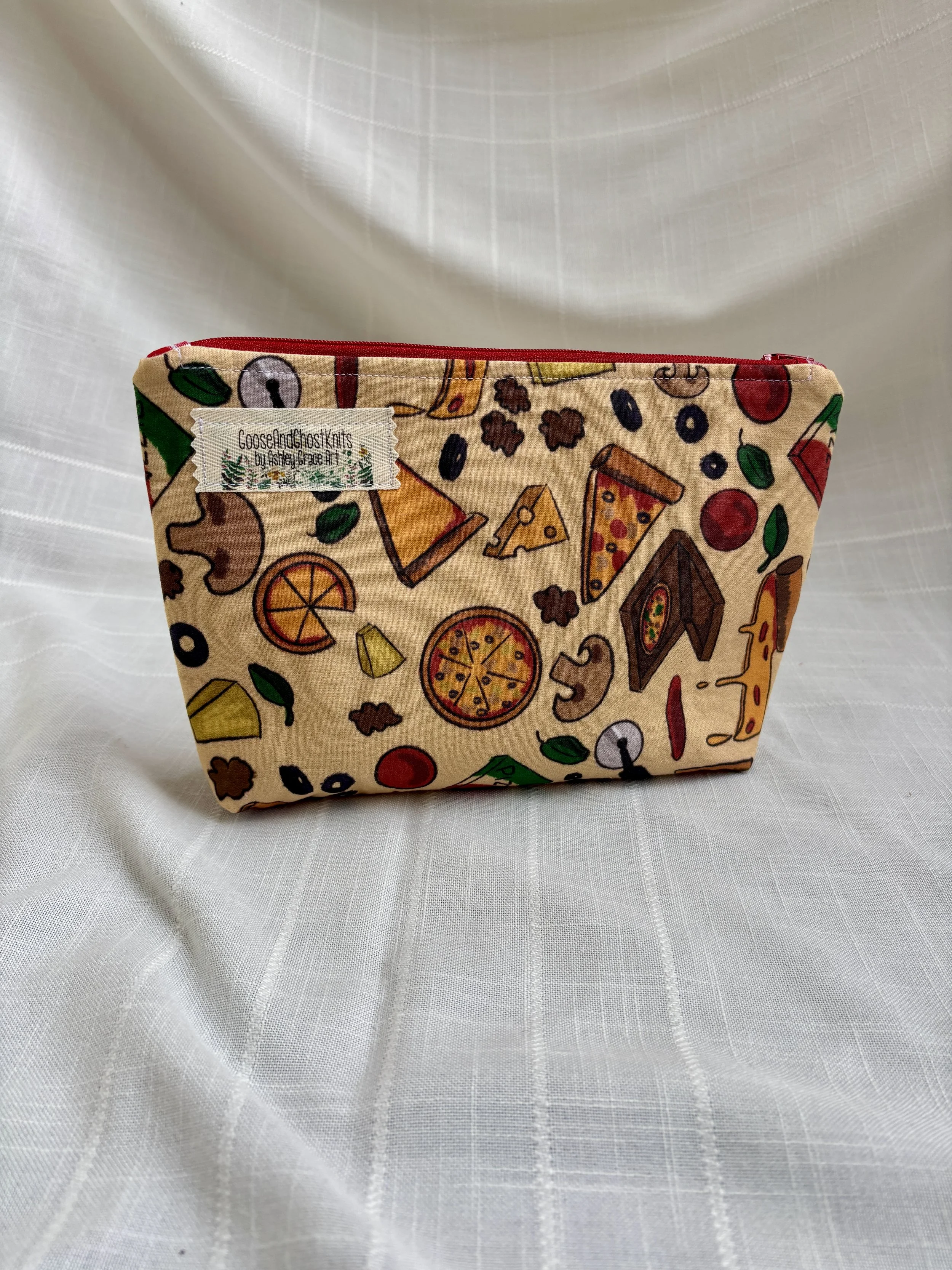 Pizza Small Zipper Bag - Original Printing