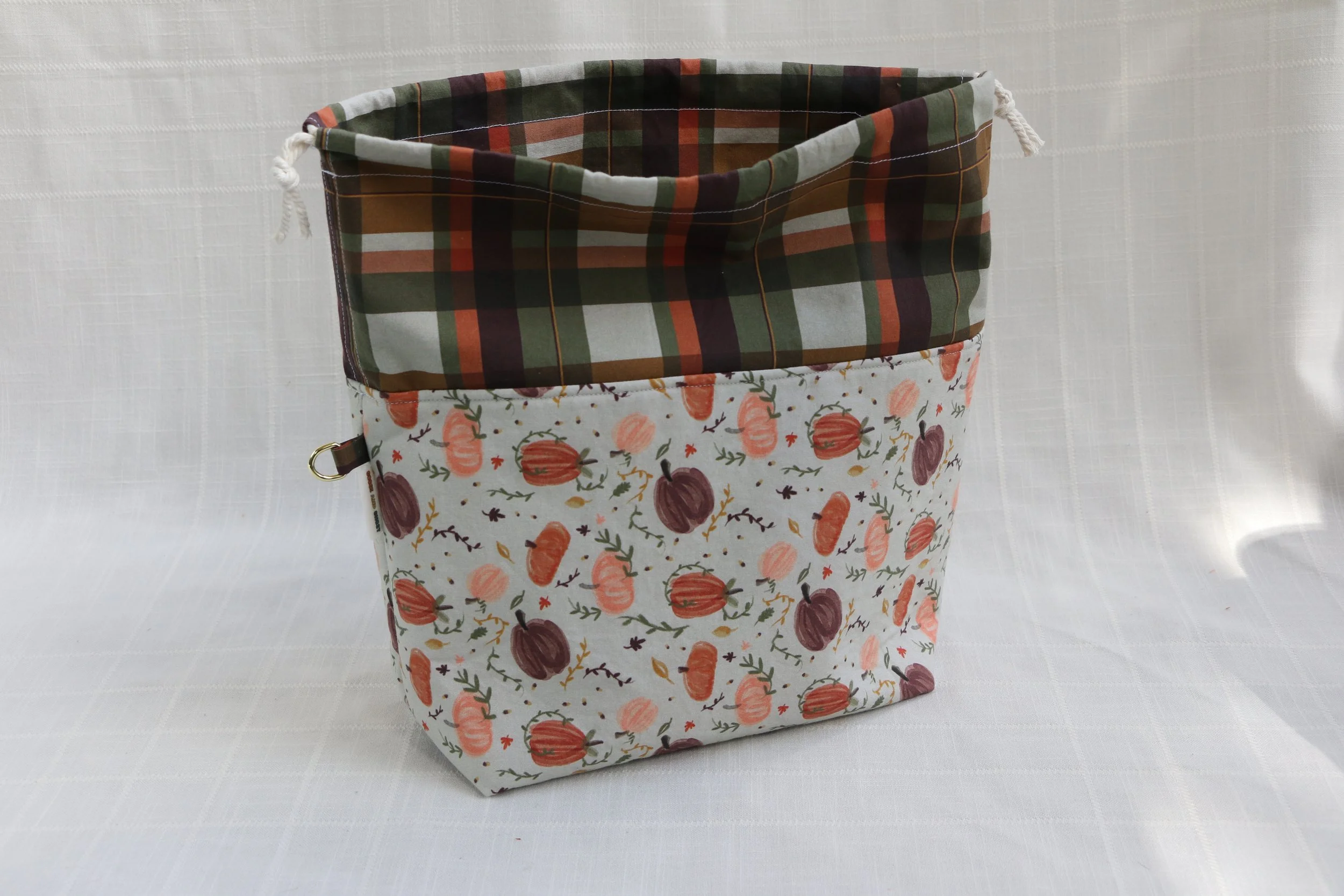Watercolor Pumpkins Medium Drawstring Project Bag
