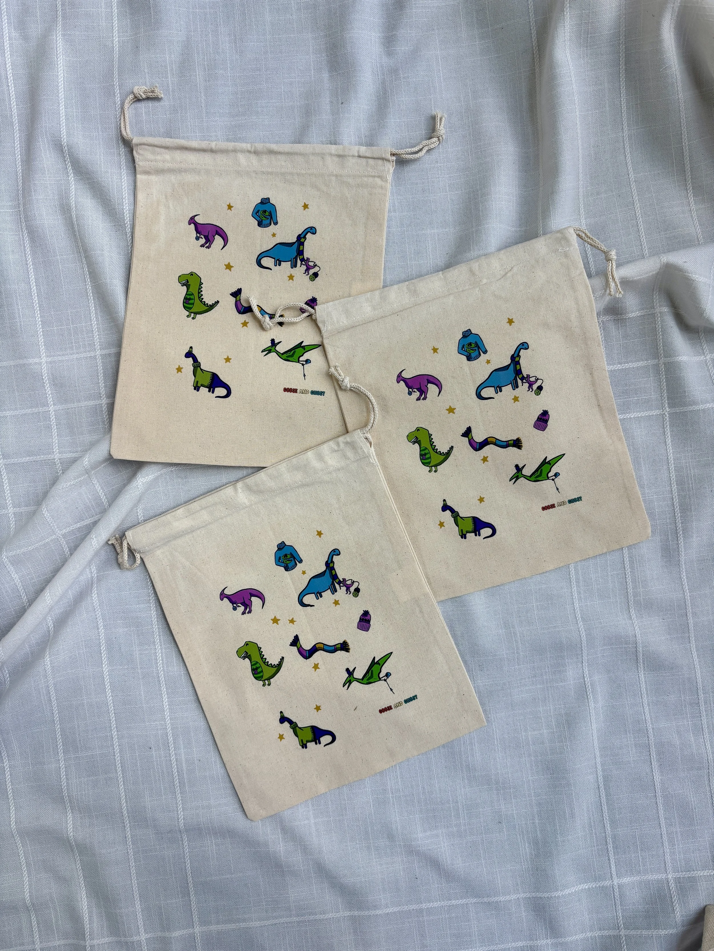 fiber arts dinos printed drawstring 02.JPEG