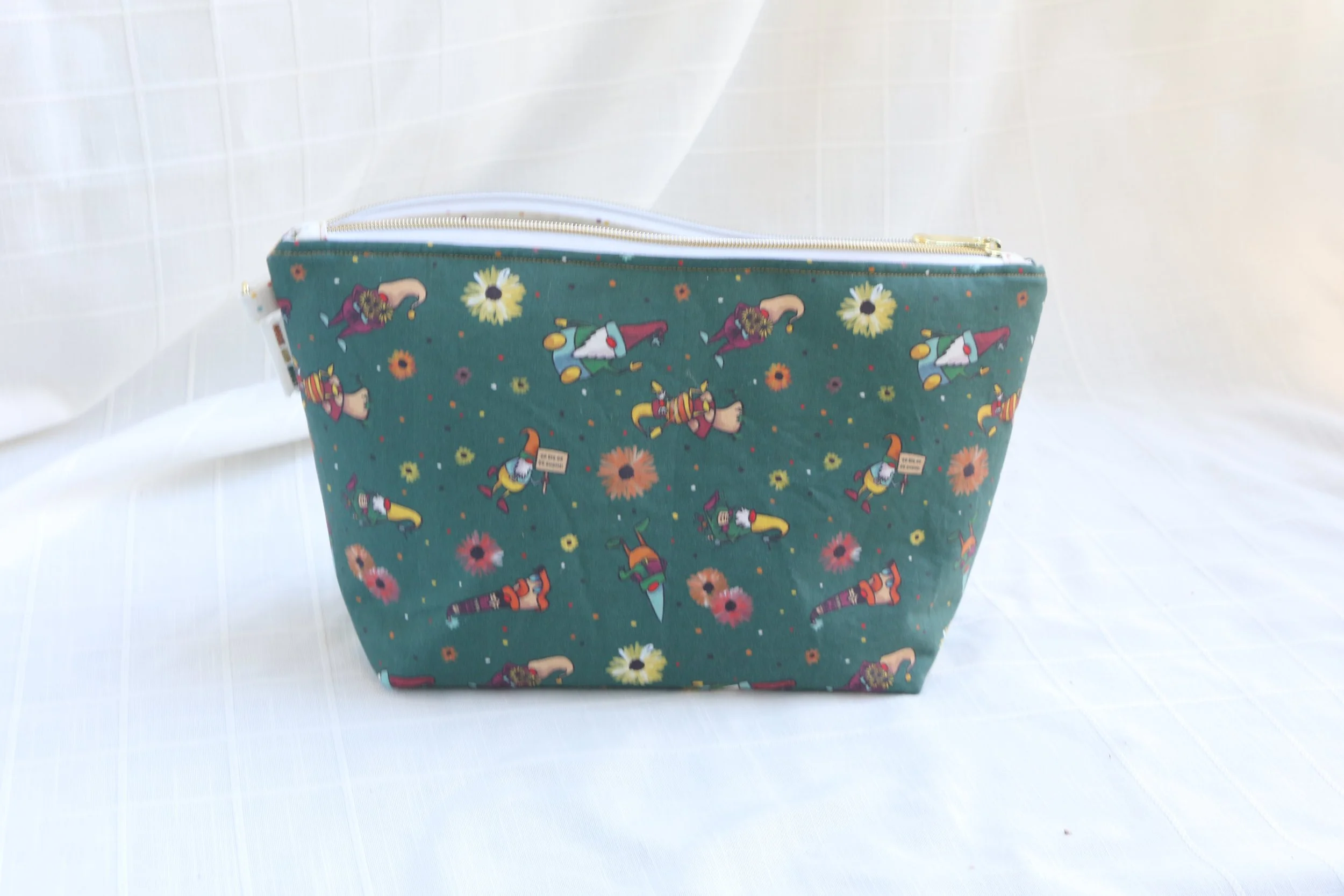 Gnomes Medium Zipper Project Bag