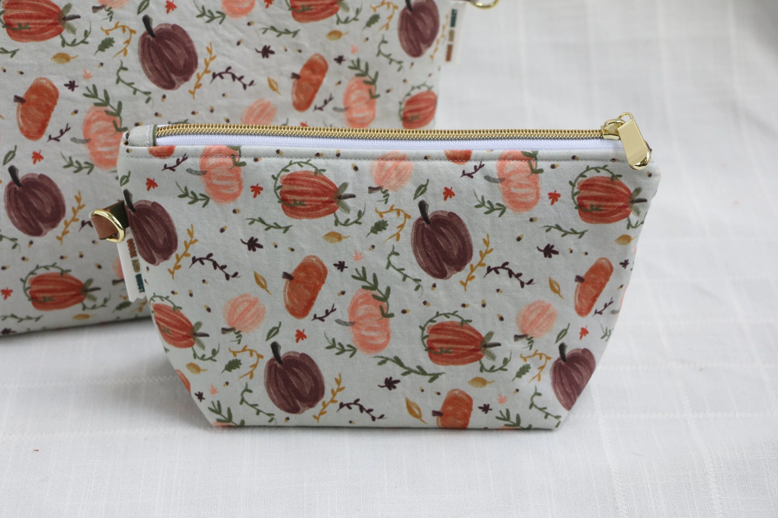 Watercolor Pumpkins Small Zipper Project Bag