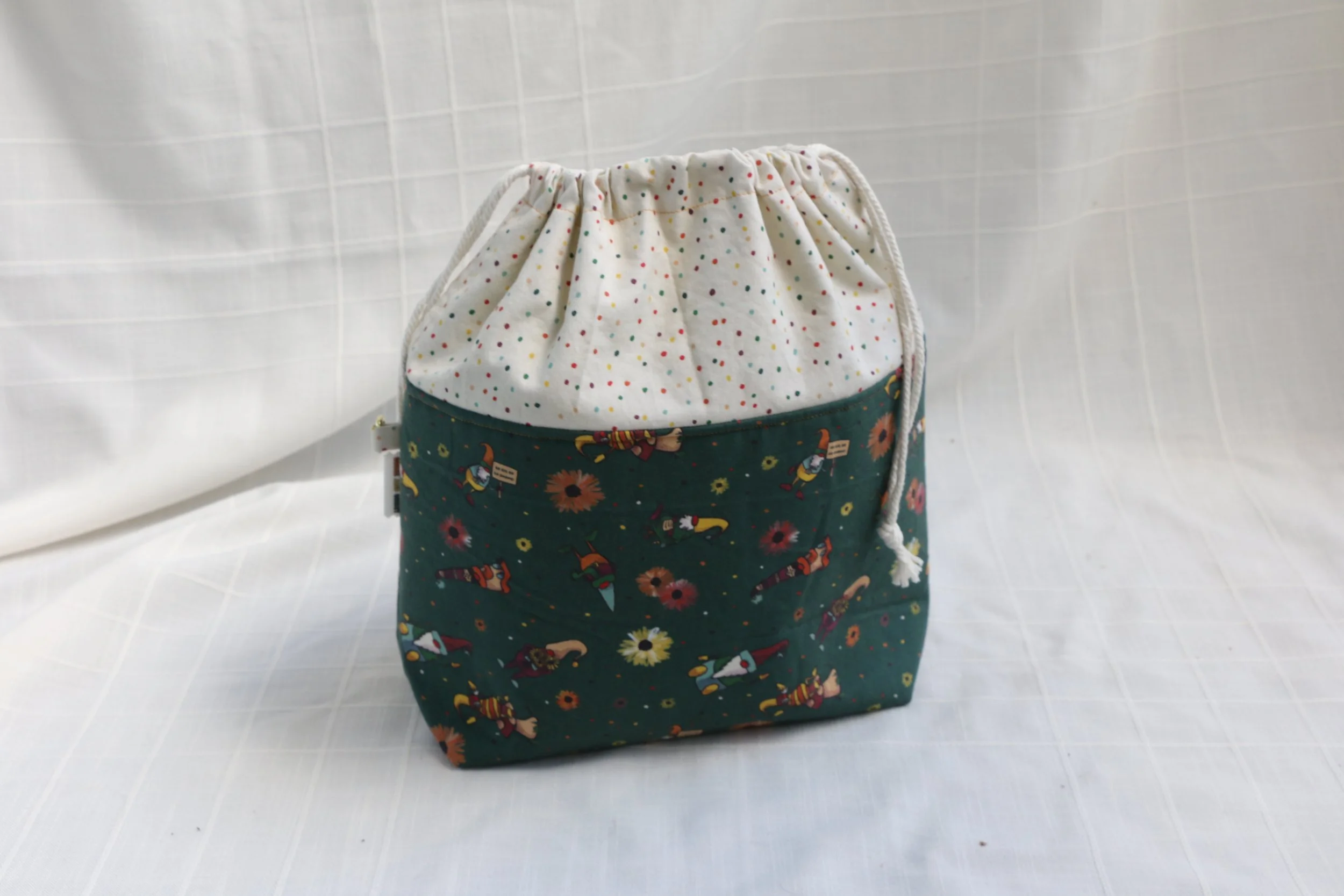 Gnomes Medium Drawstring Project Bag
