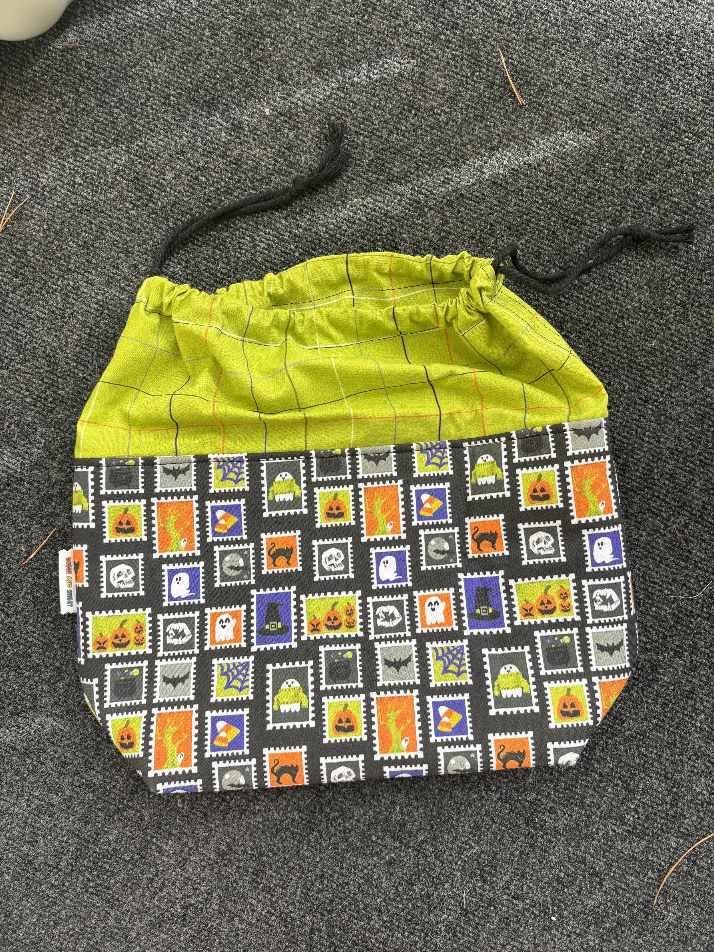 Spooky Stamps Medium Drawstring Project Bag