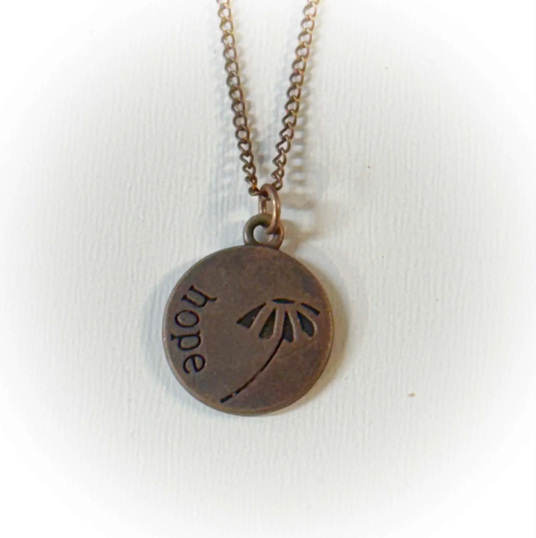 Small Hope Flower Pendant Necklace