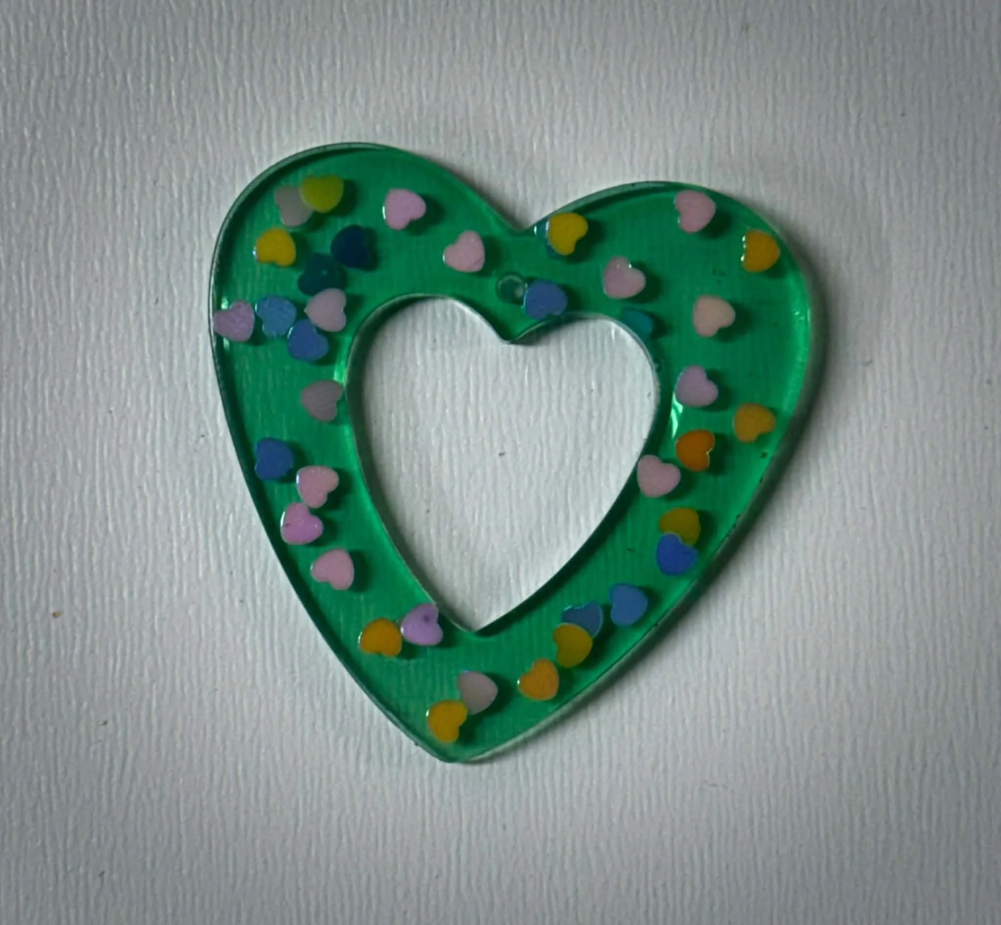 handmade resin heart pendant