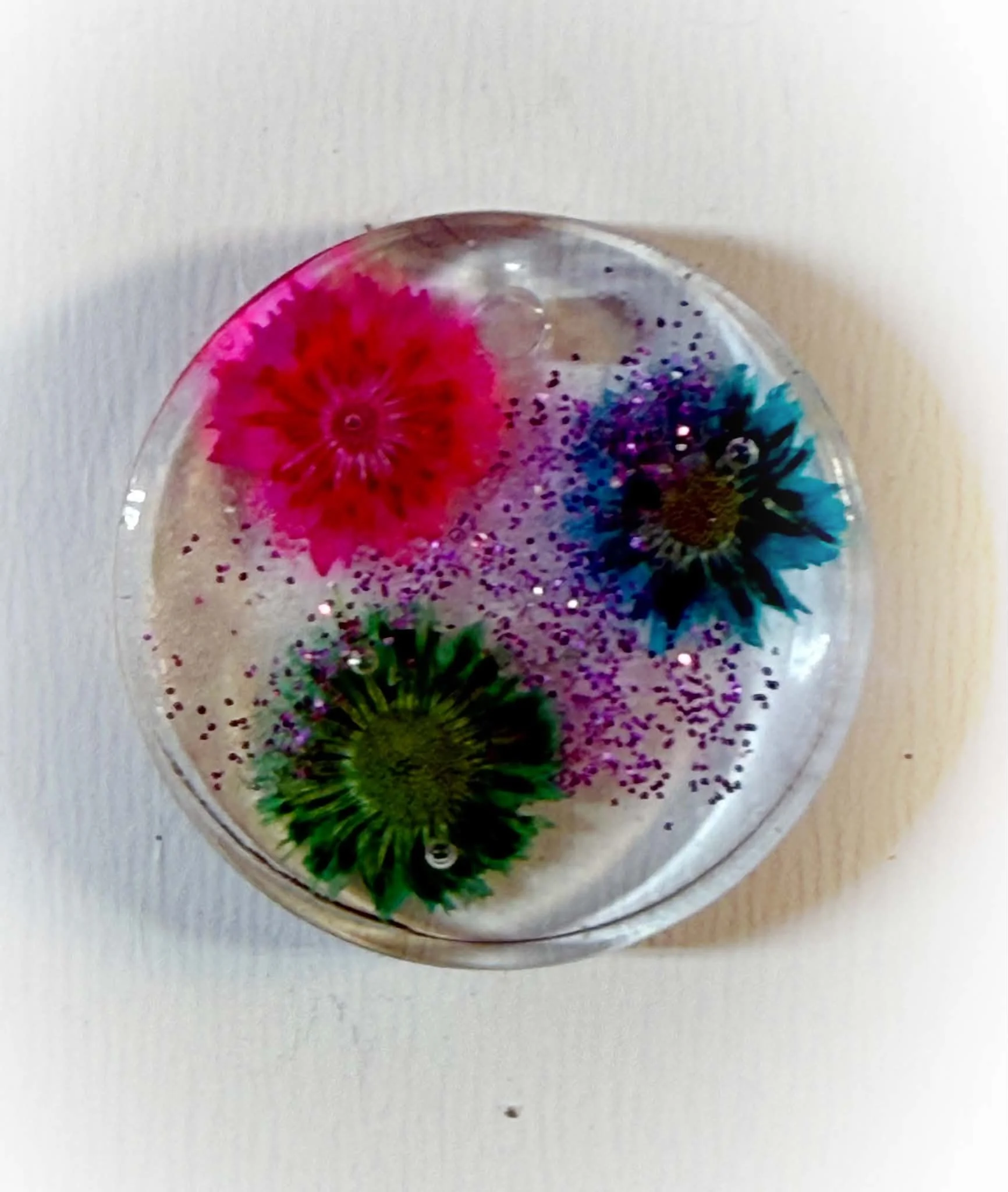 Handmade Floral Resin Pendant