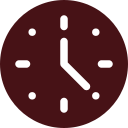 A round wall clock showing the time as 3:00.