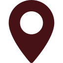 A black location pin icon on a white background.