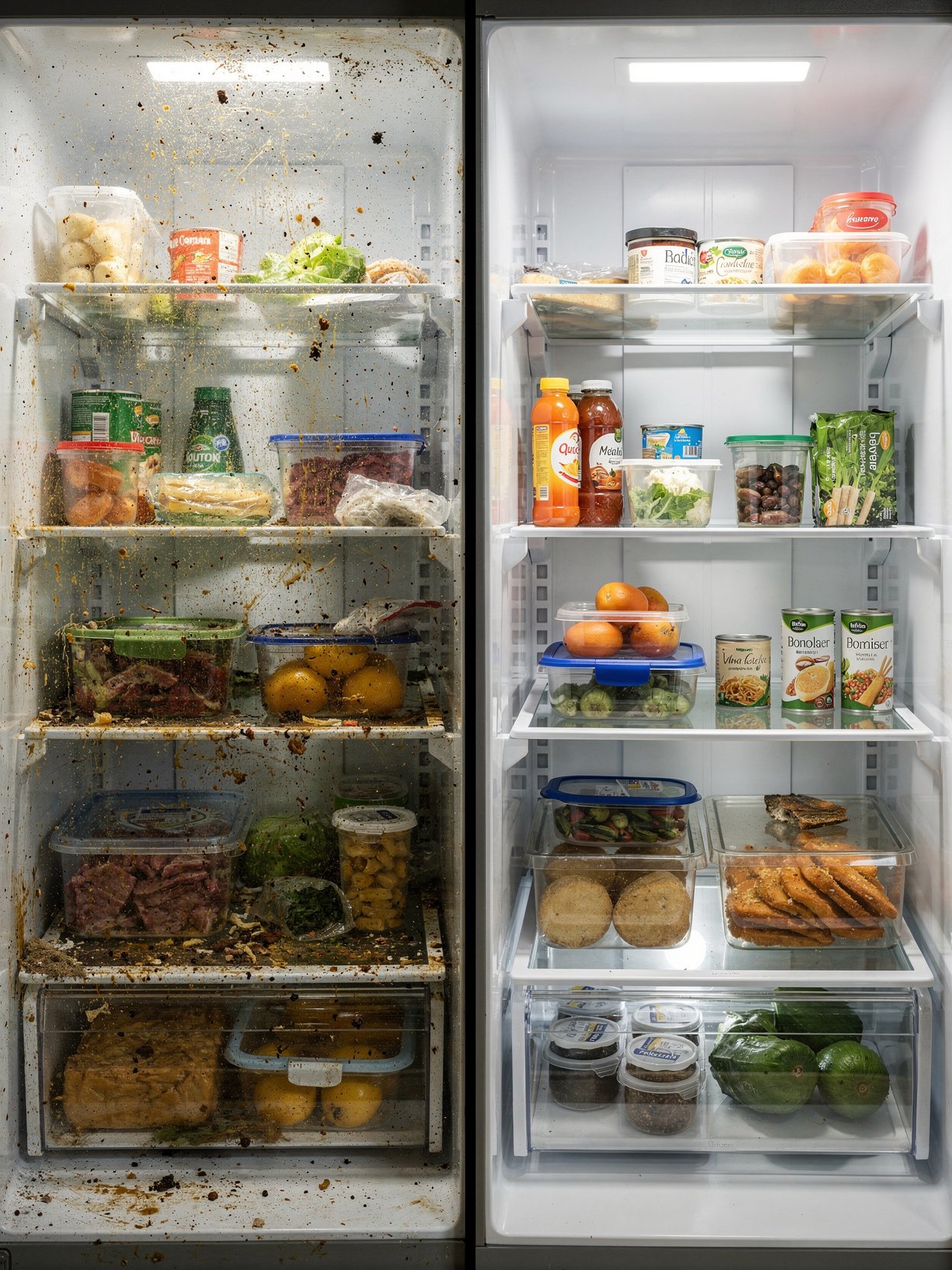 Inside Fridge Cleaning and Organization