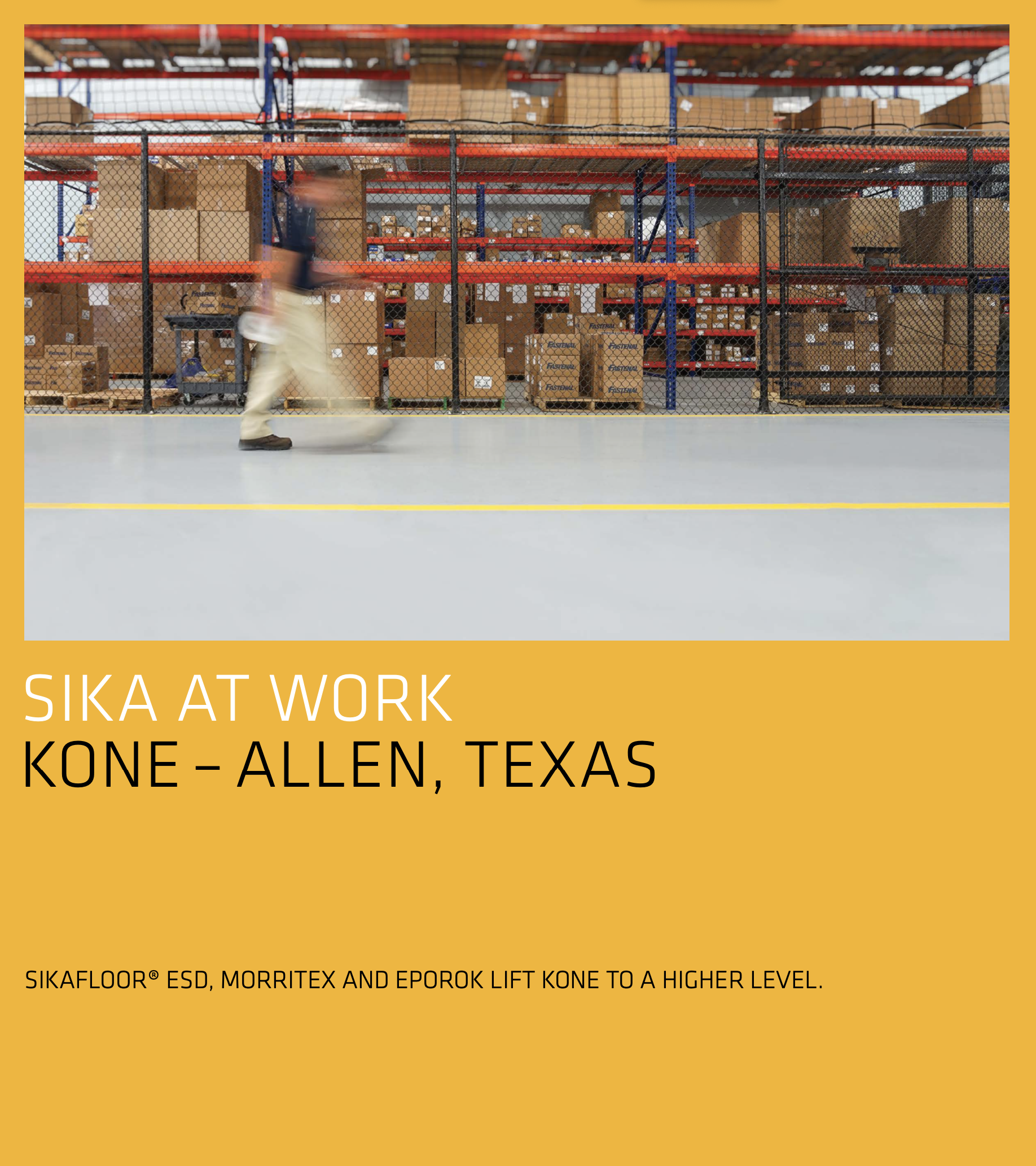 T.W. Hicks Featured in SIKA - KONE
