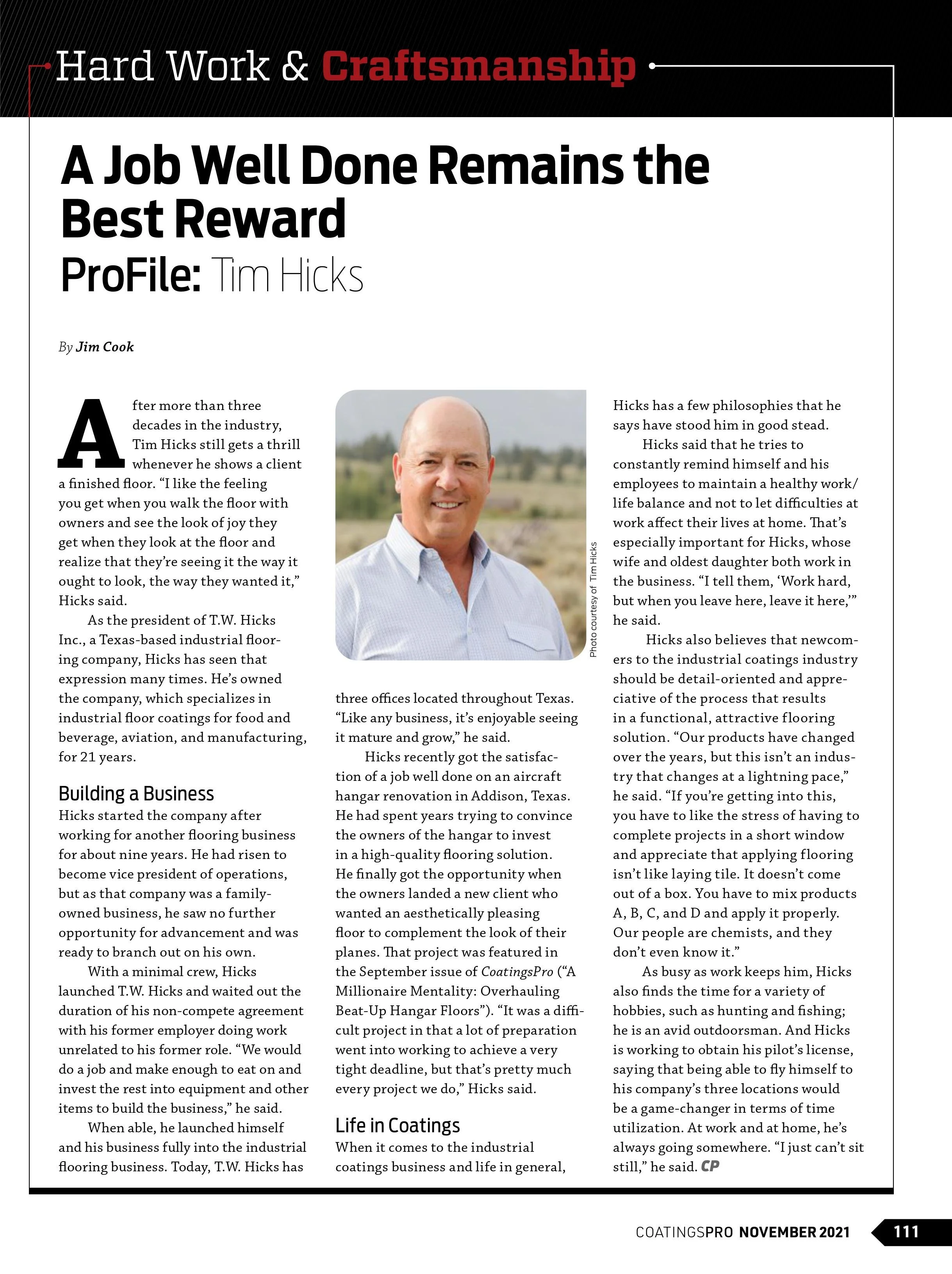 A Job Well Done Remains the Best Reward