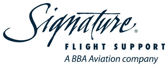Signature Flight Support logo with text 'A BBA Aviation company'