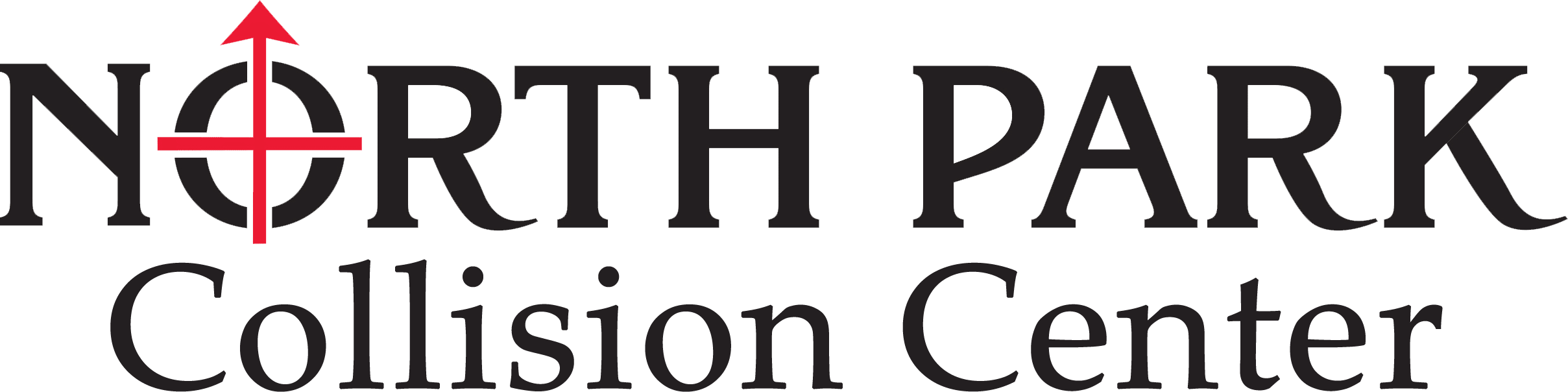 North Park Collision Center logo with a red crosshair symbol.