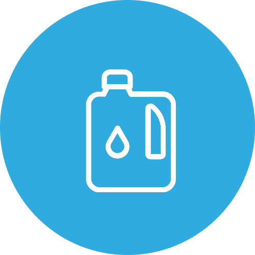 Icon of a plastic bottle with a droplet symbol, representing hand sanitizer or disinfectant.