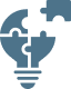 Illustration of a lightbulb with a puzzle piece inside it