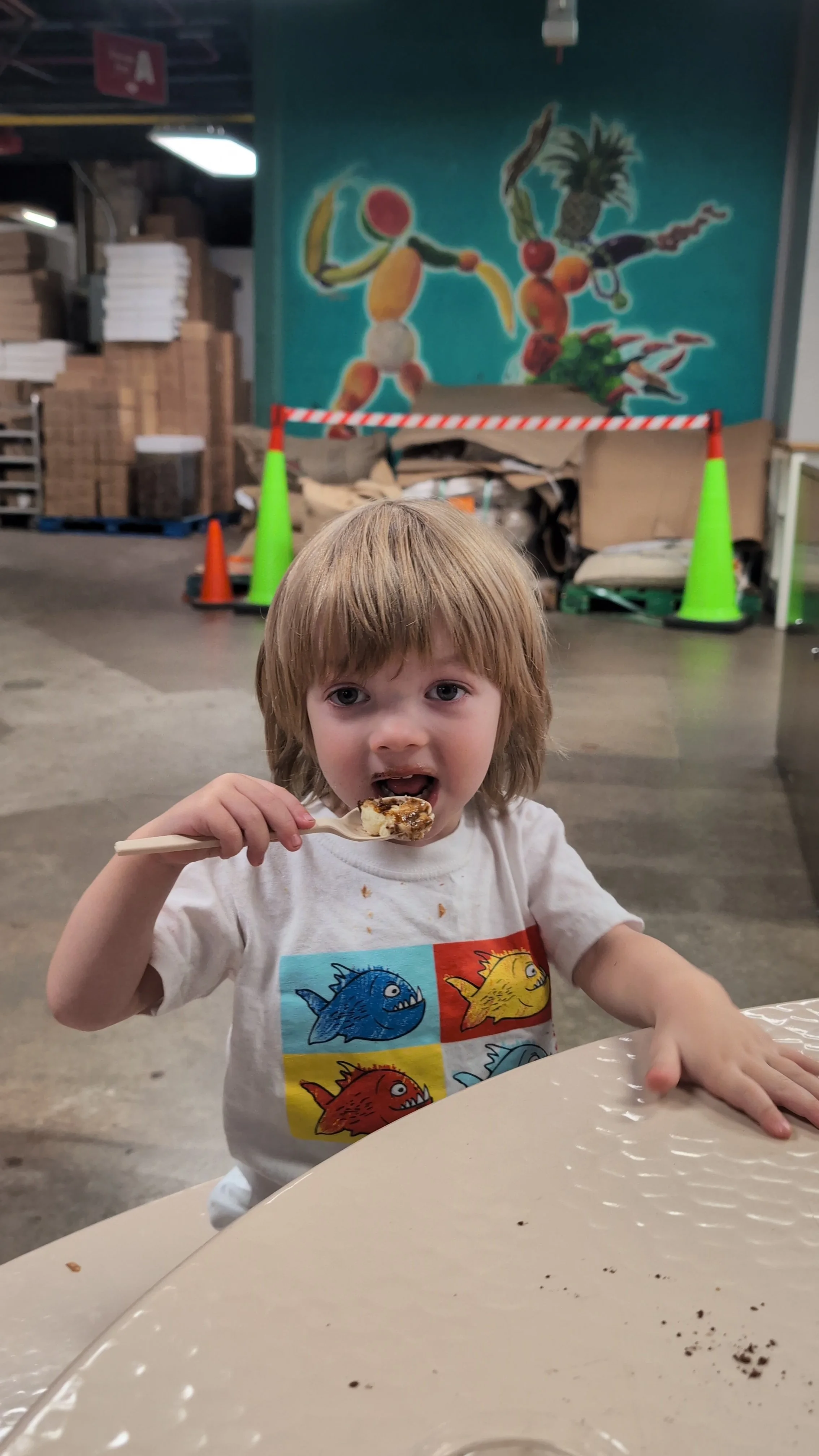 William eating tiramisu 